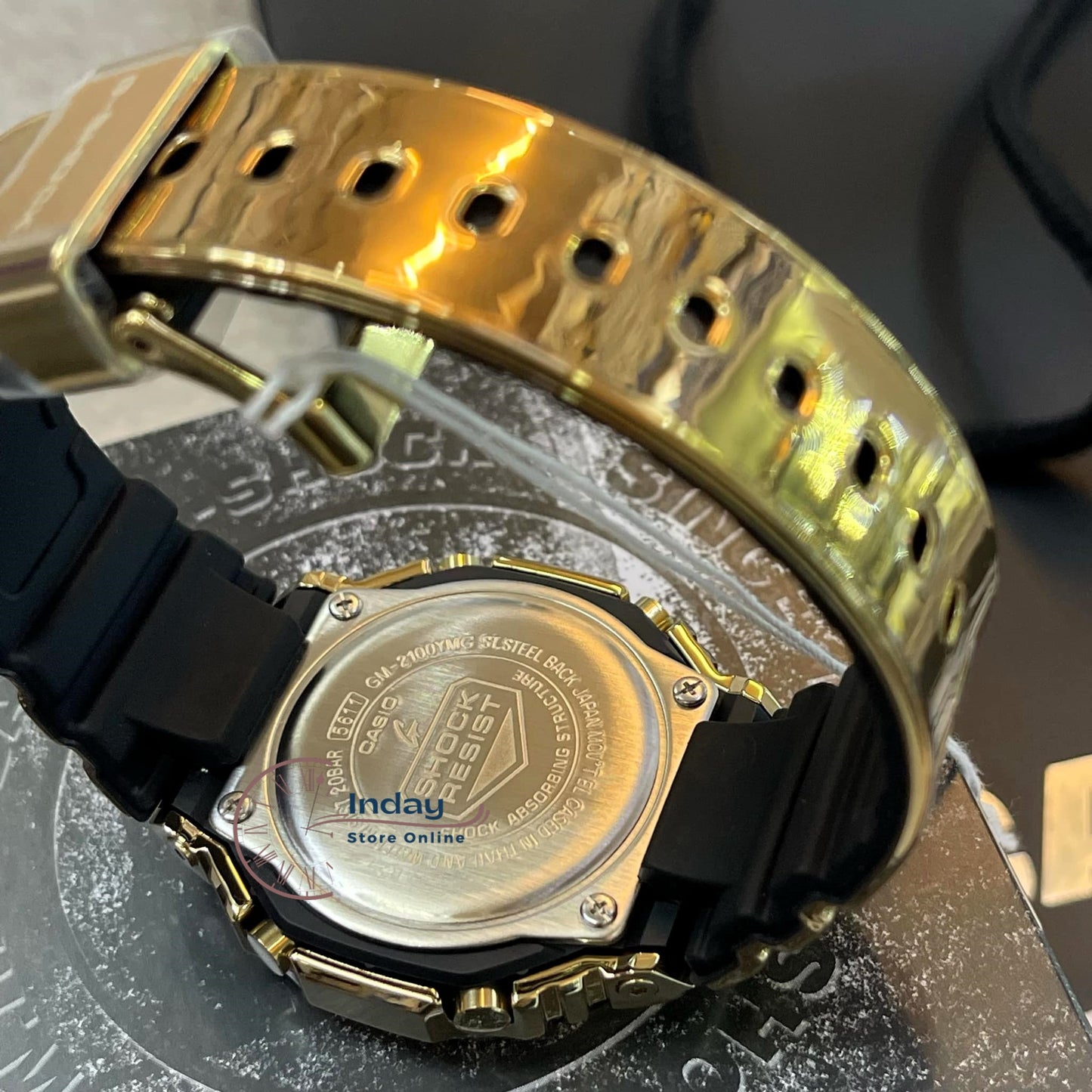 Casio G-Shock G-Steel Men's Watch GM-2100YMG-9A Mineral Glass Shock Resistant Stainless Steel Band