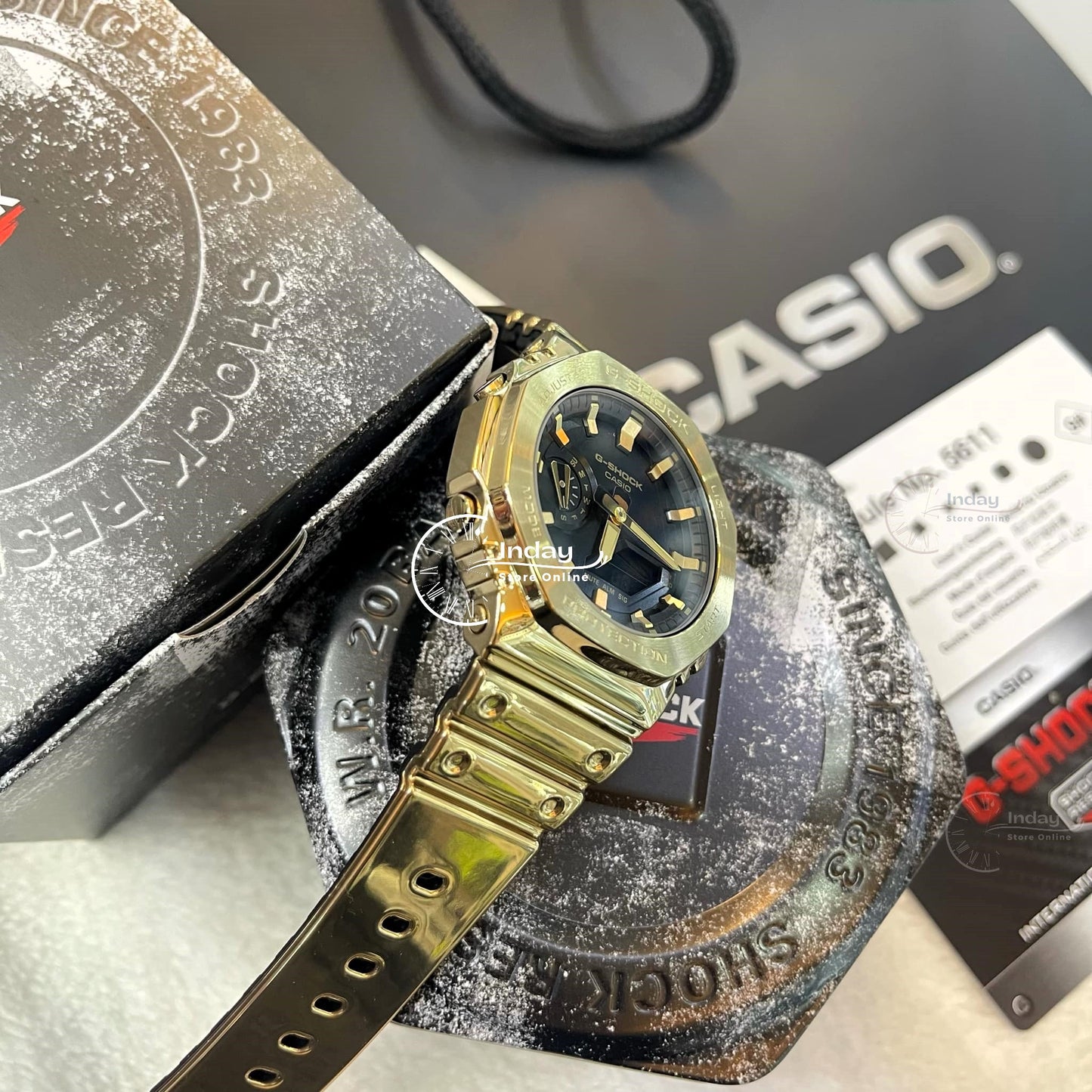 Casio G-Shock G-Steel Men's Watch GM-2100YMG-9A Mineral Glass Shock Resistant Stainless Steel Band