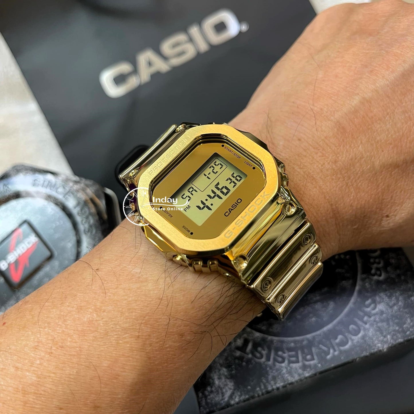 Casio G-Shock G-Steel Men's Watch GM-5600YMG-9 Resin Band Mineral Glass Shock Resistant Battery Life 5-Years