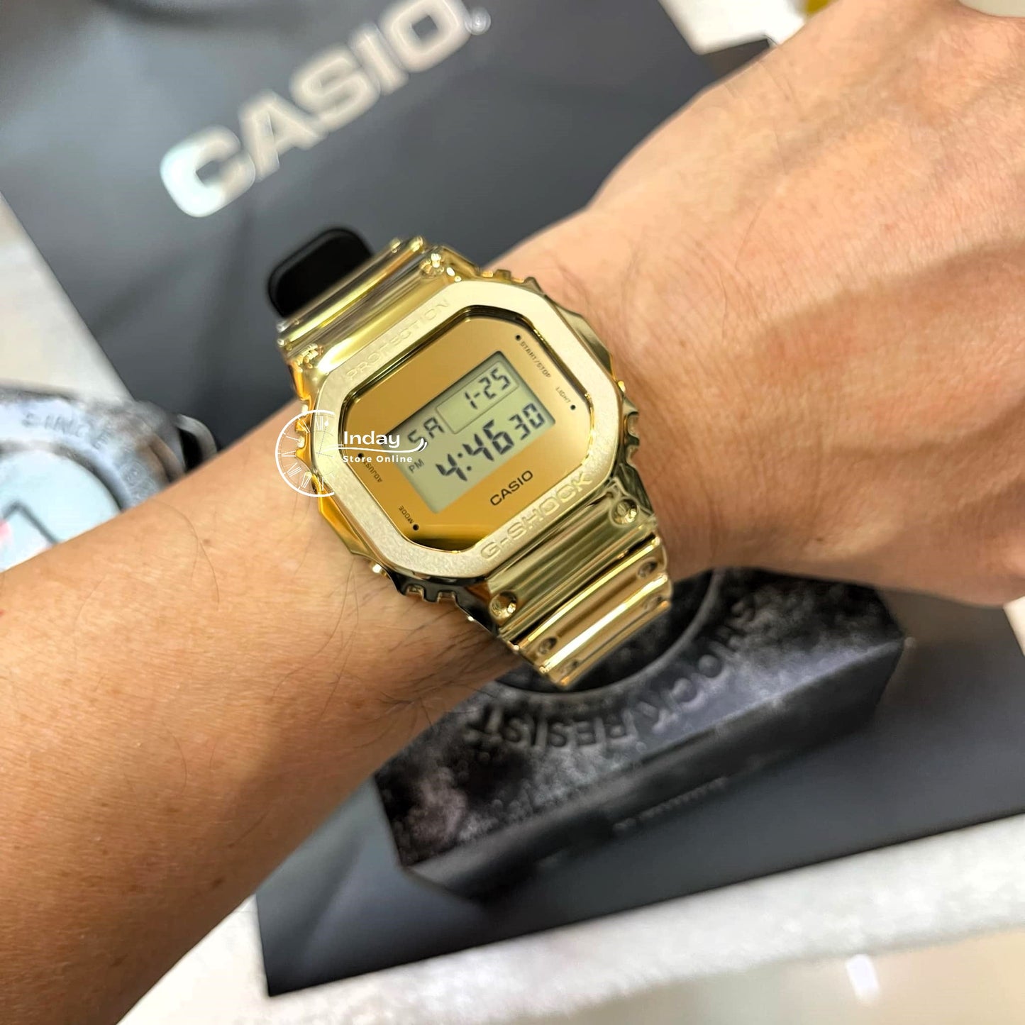 Casio G-Shock G-Steel Men's Watch GM-5600YMG-9 Resin Band Mineral Glass Shock Resistant Battery Life 5-Years