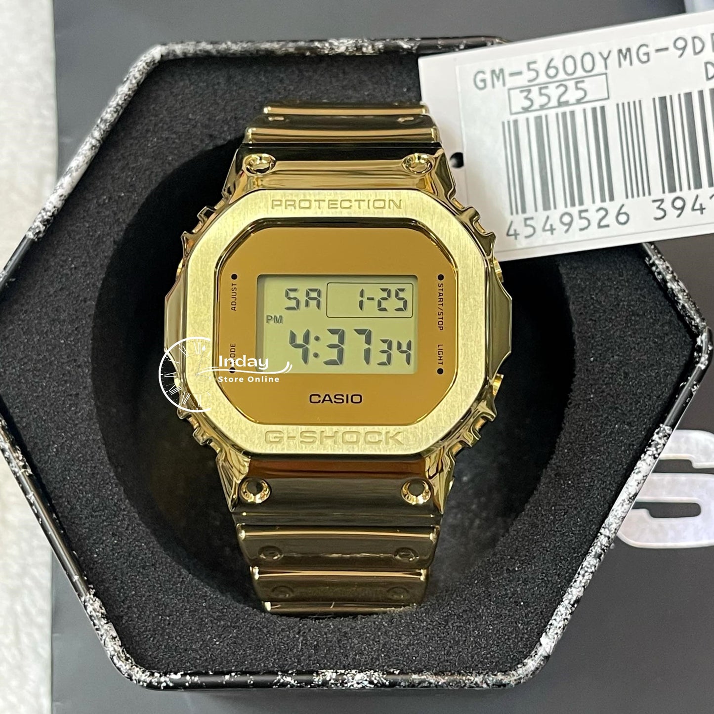 Casio G-Shock G-Steel Men's Watch GM-5600YMG-9 Resin Band Mineral Glass Shock Resistant Battery Life 5-Years
