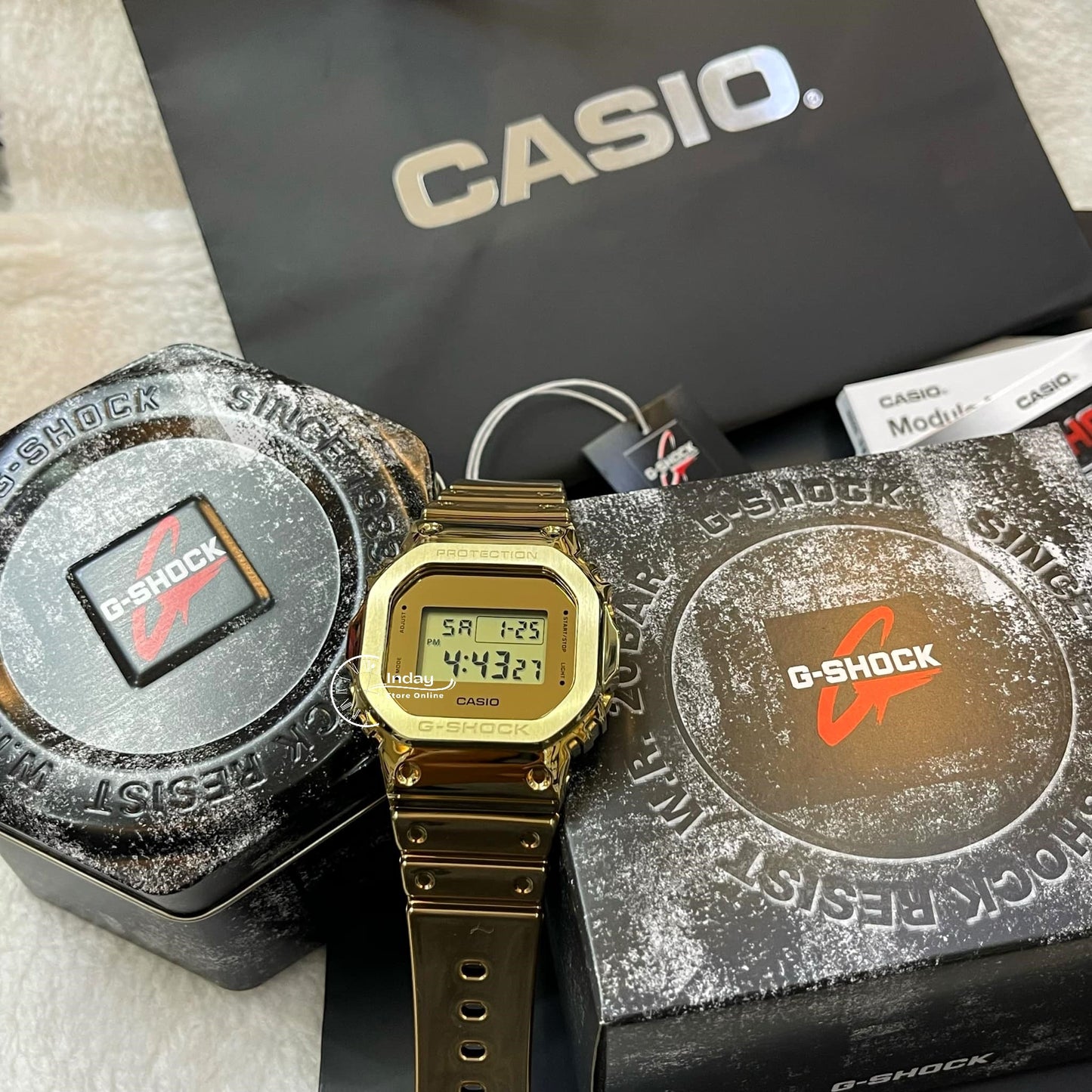 Casio G-Shock G-Steel Men's Watch GM-5600YMG-9 Resin Band Mineral Glass Shock Resistant Battery Life 5-Years