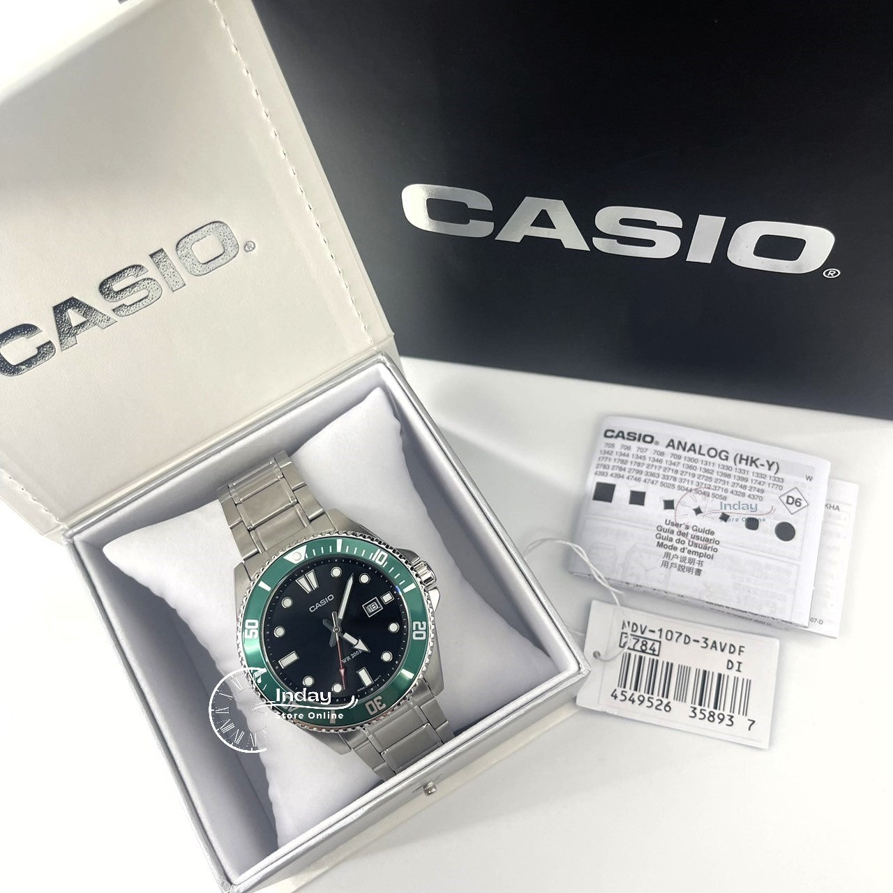 Casio Men's Watch MDV-107D-3A Stainless Steel Band Mineral Glass