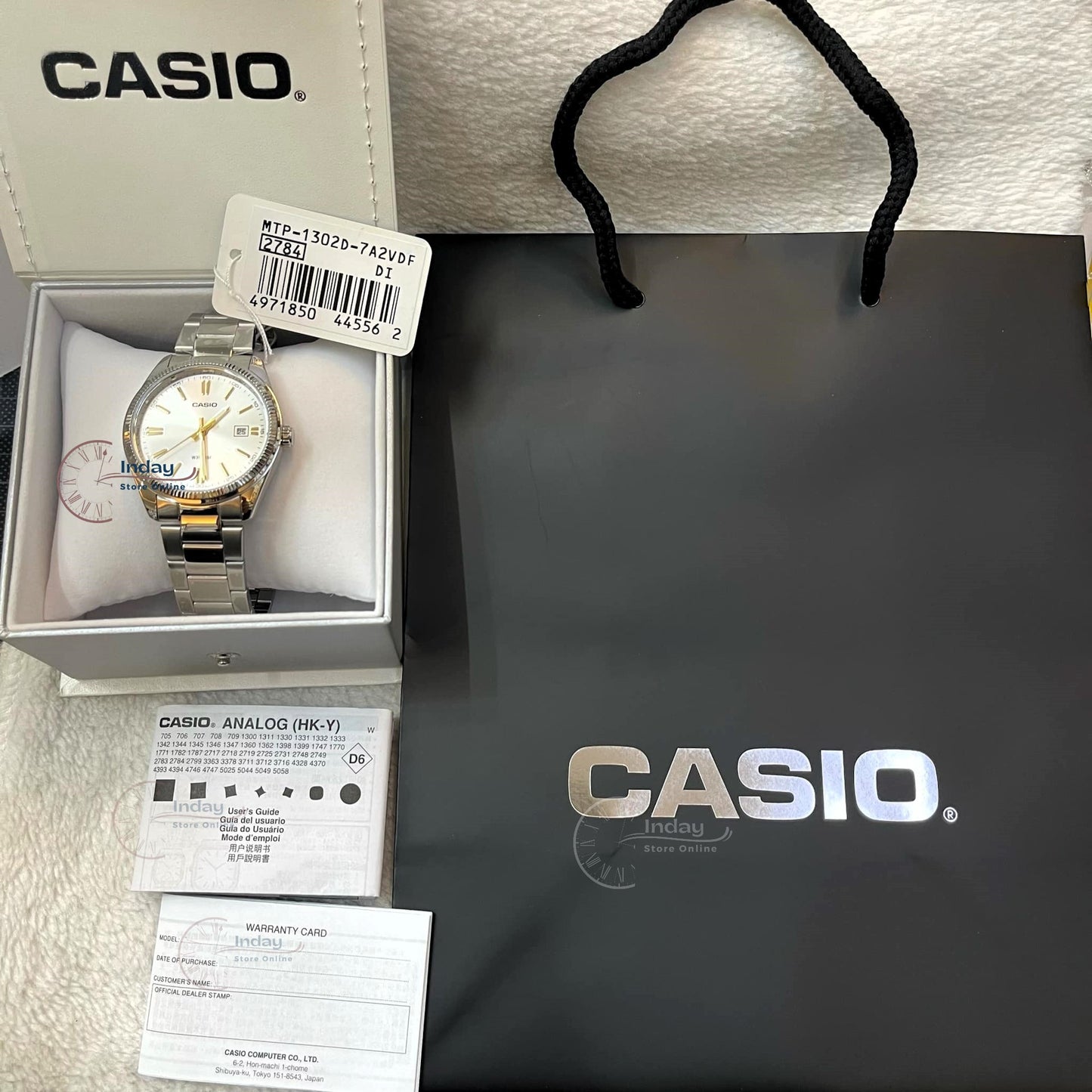 Casio Fashion Men's Watch MTP-1302D-7A2 Silver Plated Stainless Steel Band