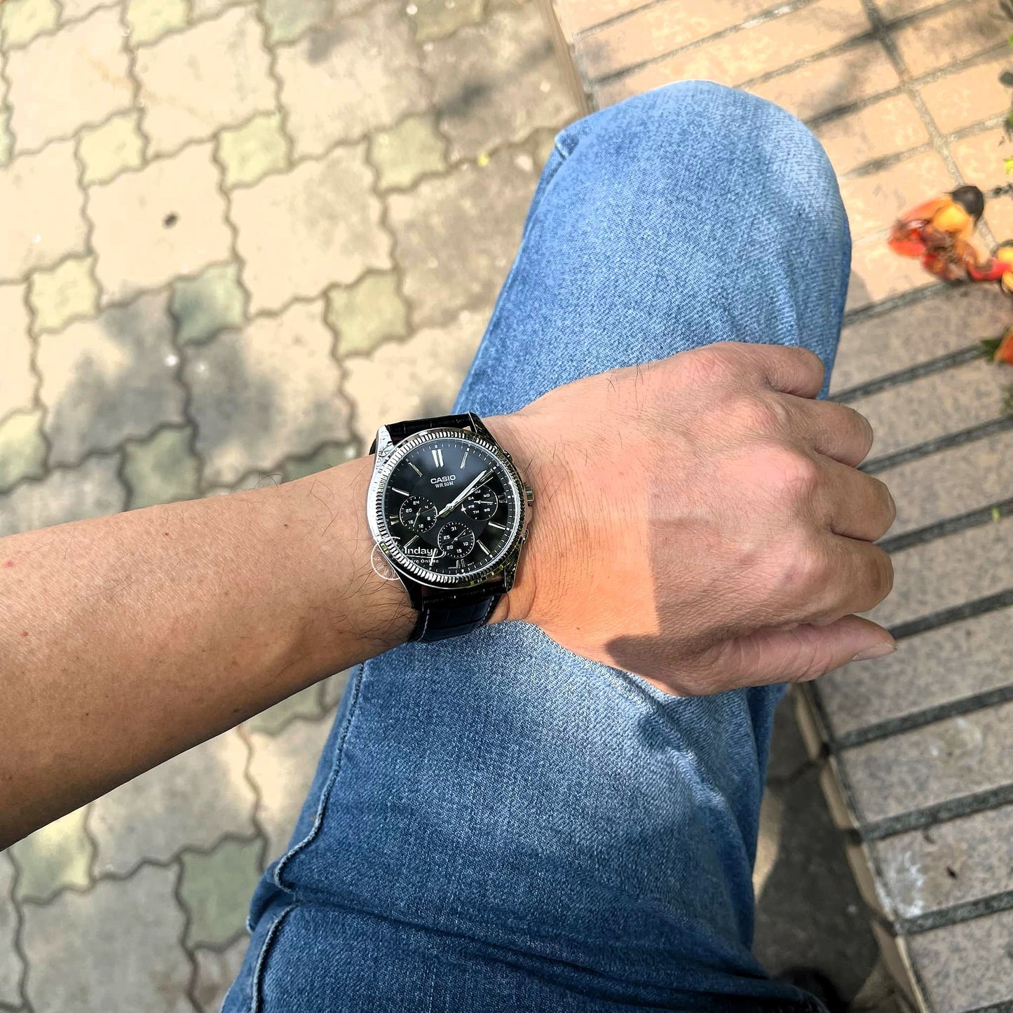 Casio Men's Watch MTP-1375L-1A Mineral Glass Genuine Leather Band