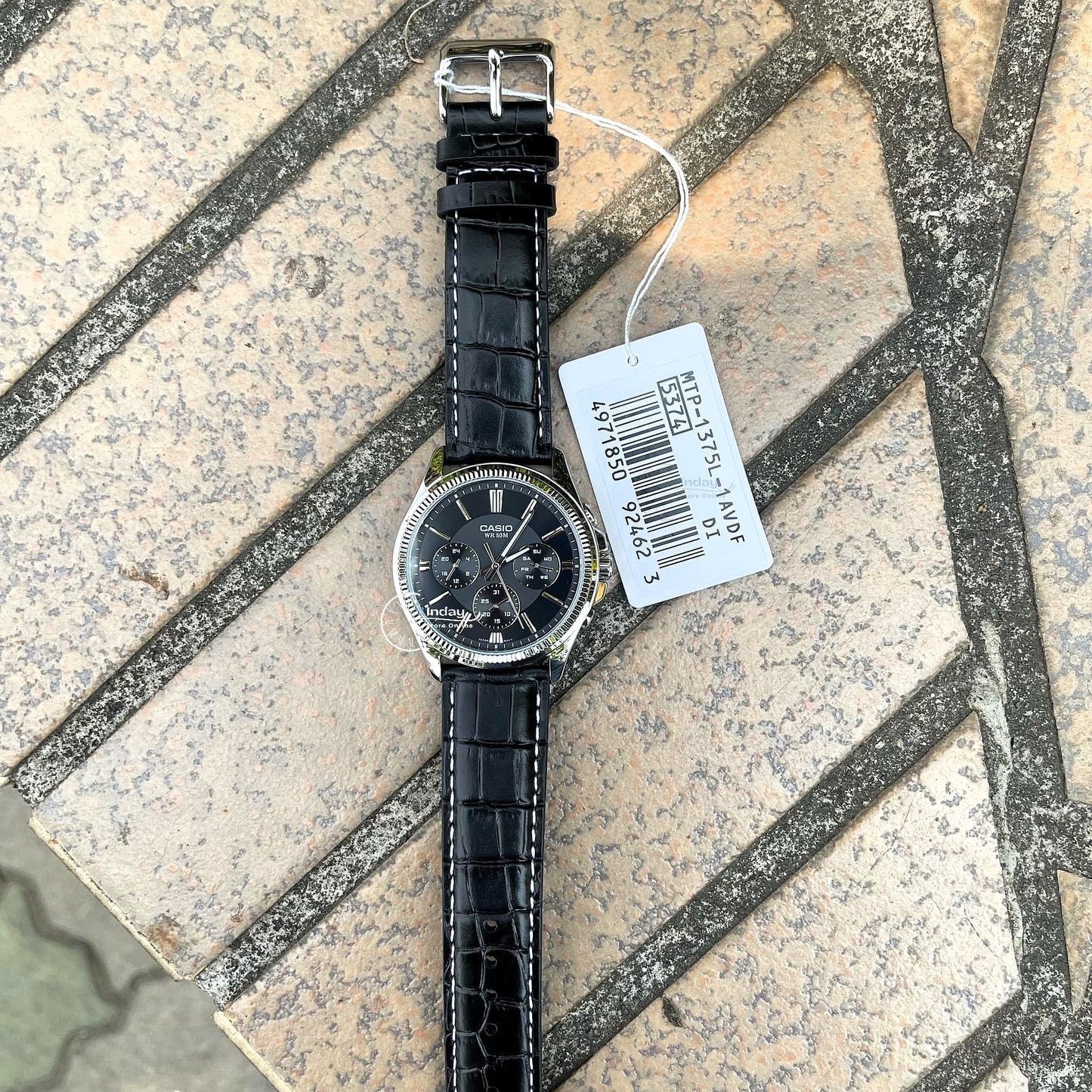 Casio Men's Watch MTP-1375L-1A Mineral Glass Genuine Leather Band