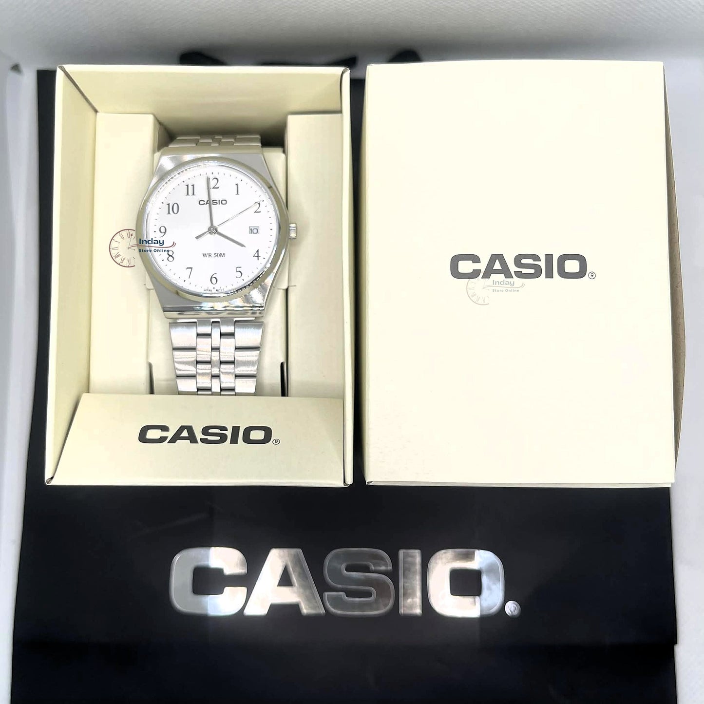Casio Standard Men's Watch MTP-B145D-7B Mineral Glass Stainless Steel Band One-touch 3-fold Clasp
