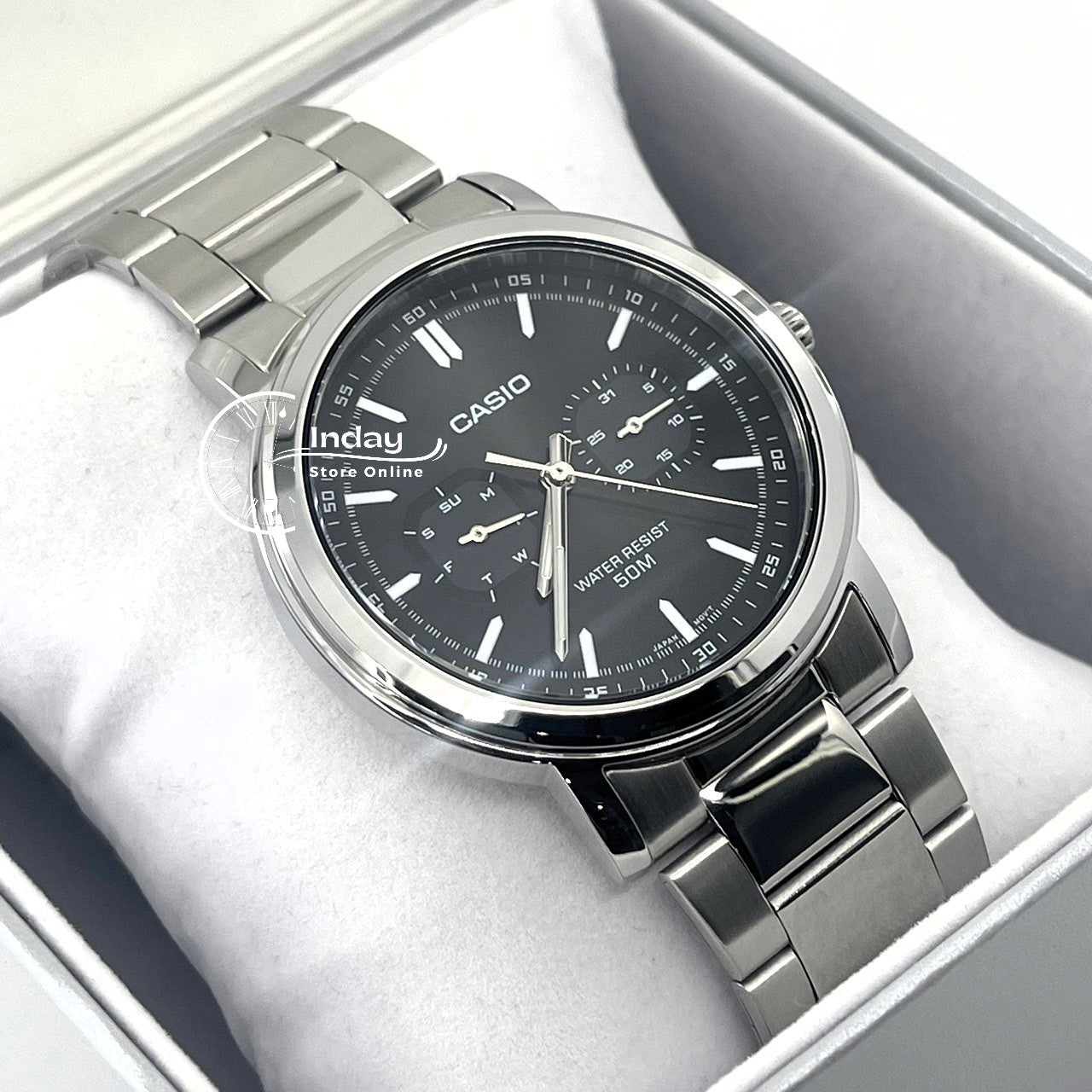 Casio Men's Watch MTP-E335D-1E Stainless Steel Band Mineral Glass