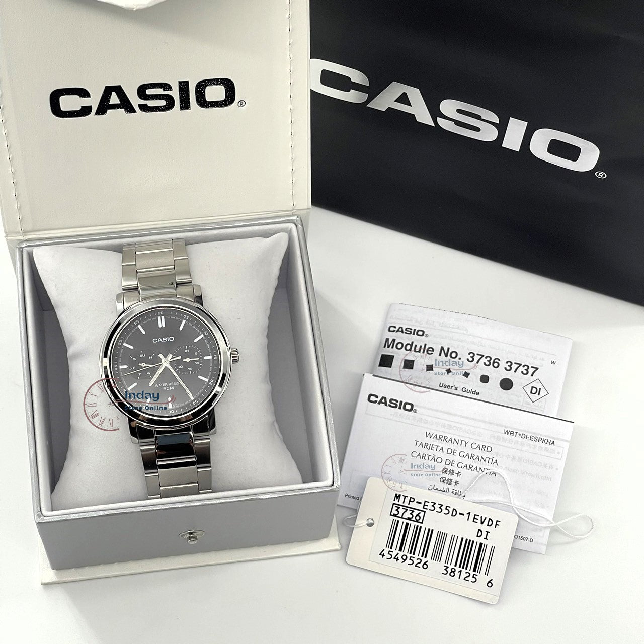 Casio Men's Watch MTP-E335D-1E Stainless Steel Band Mineral Glass