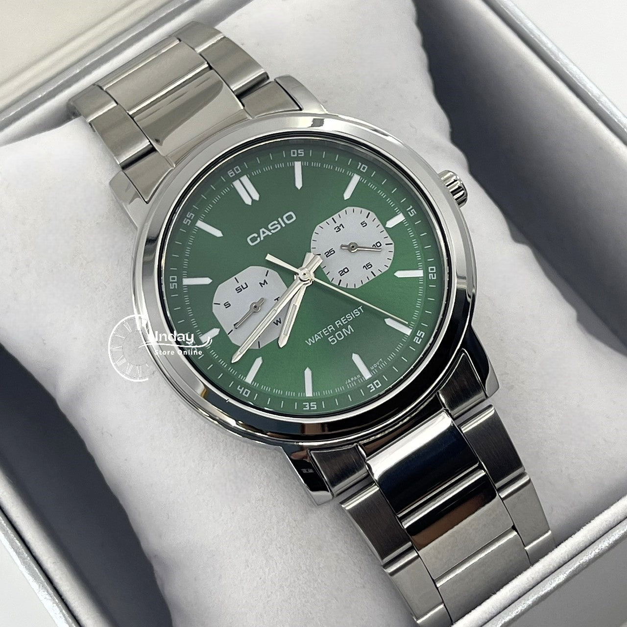 Casio Men's Watch MTP-E335D-3E Stainless Steel Band Mineral Glass