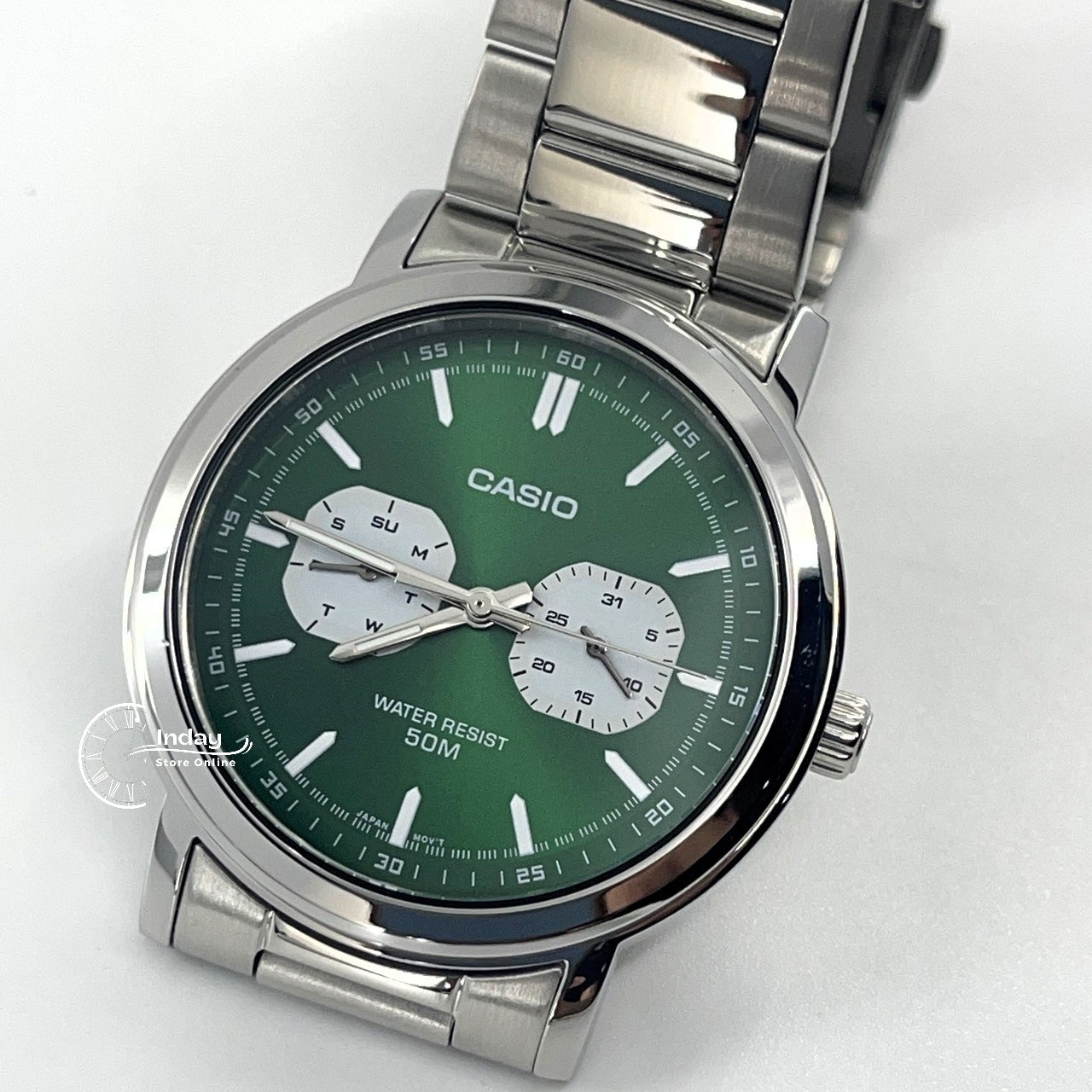 Casio Men's Watch MTP-E335D-3E Stainless Steel Band Mineral Glass