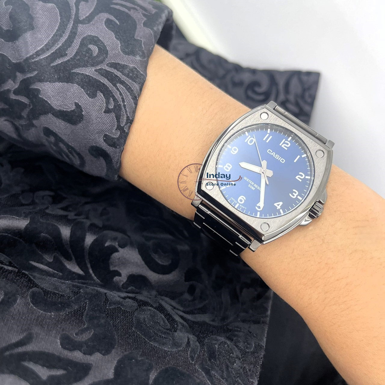 Casio Men's Watch MTP-E730B-2A Standard Analog Black Ion Plated Case