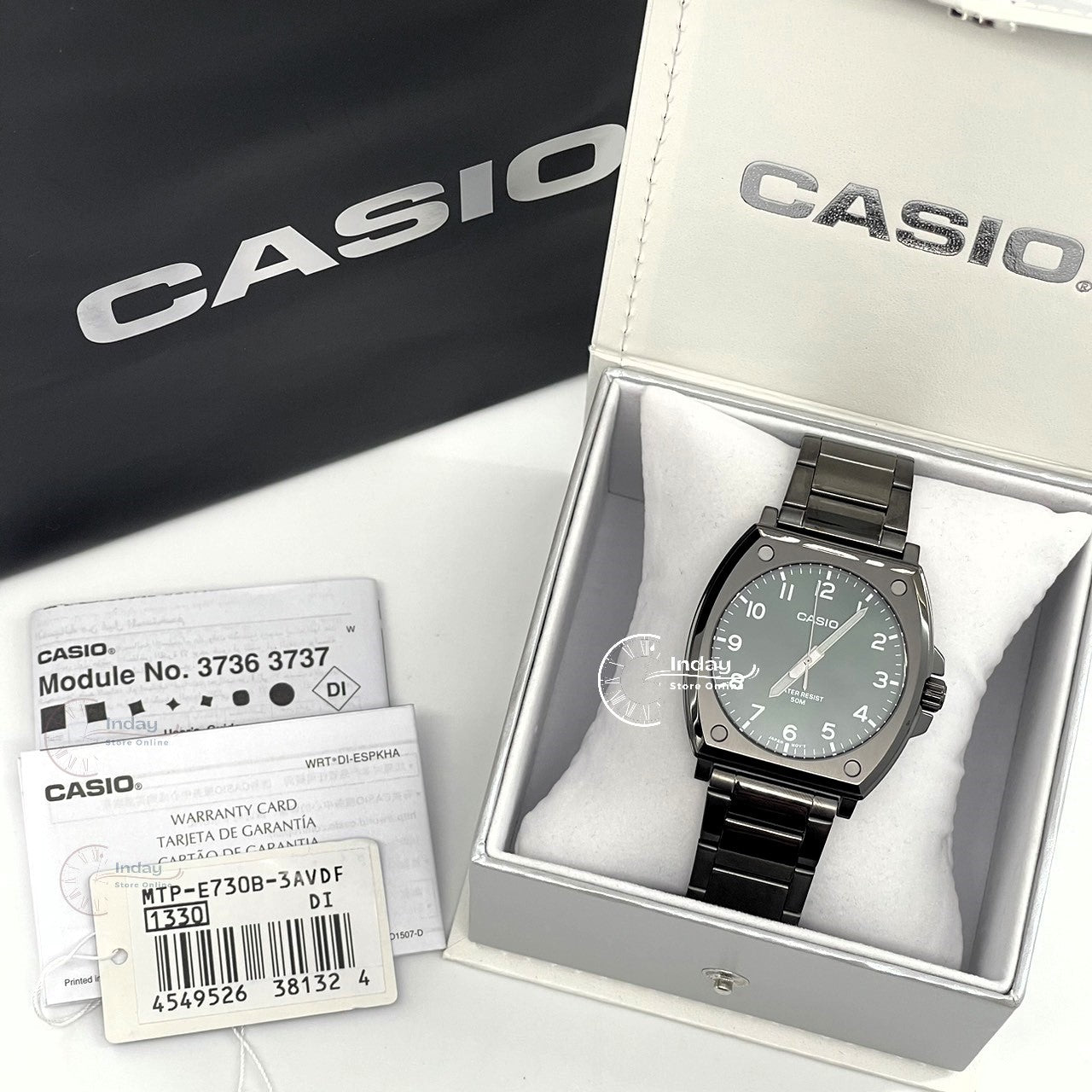 Casio Men's Watch MTP-E730B-3A Standard Analog Black Ion Plated Case