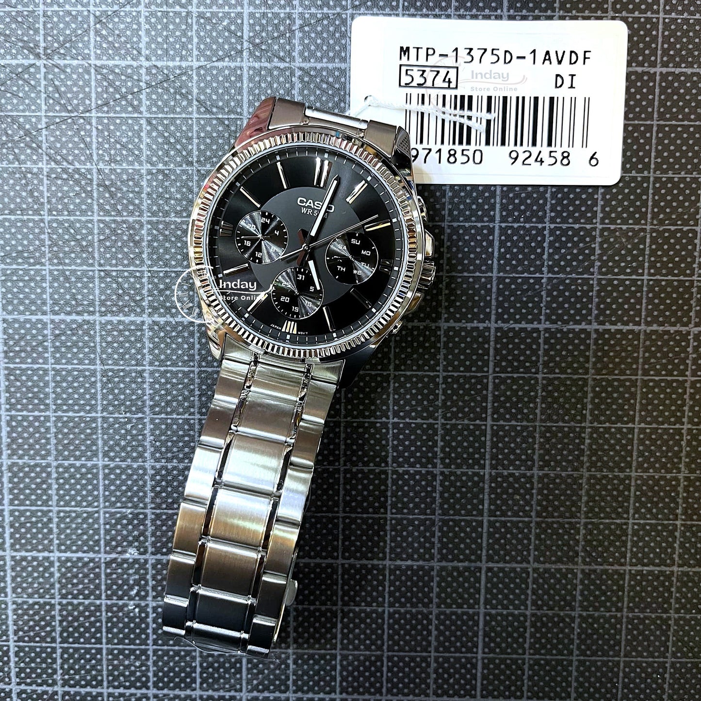 Casio Men's Watch MTP-1375D-1A Mineral Glass Stainless Steel Band One-touch 3-fold Clasp