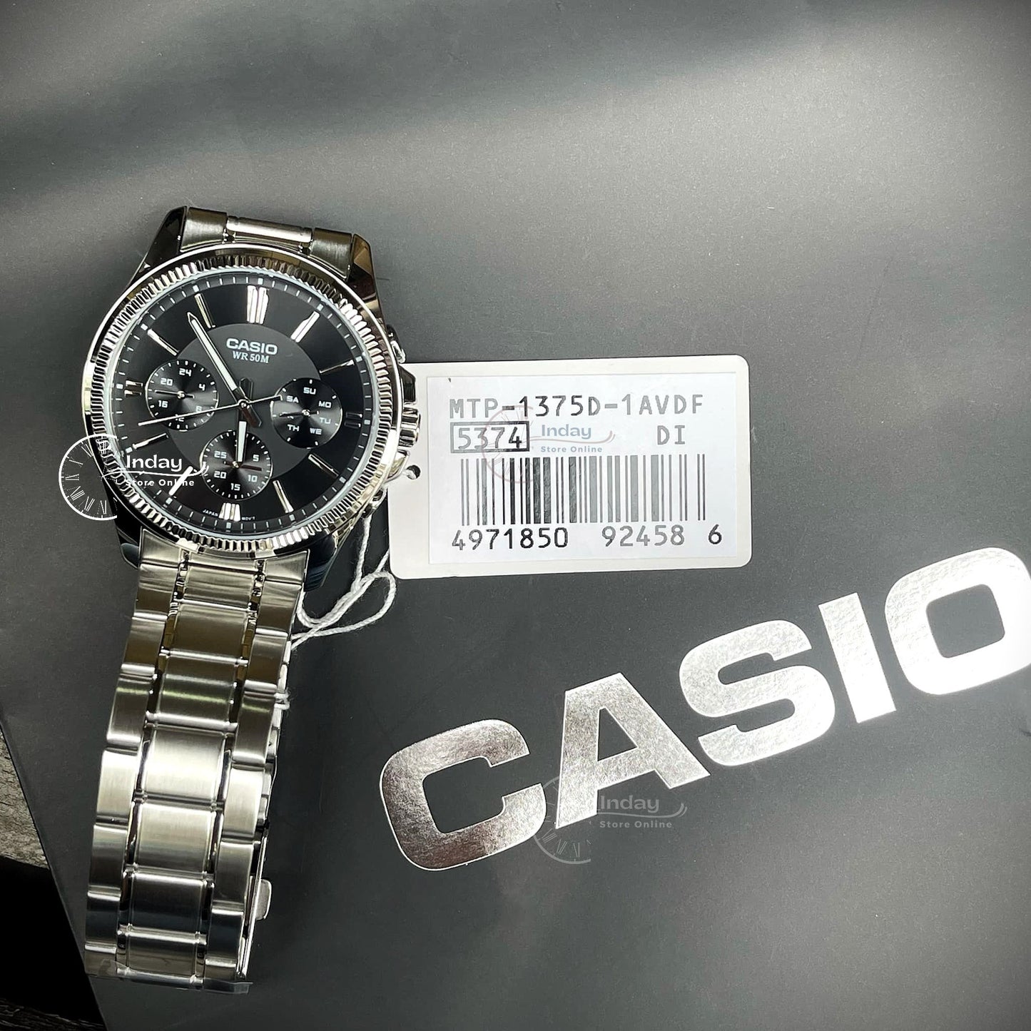 Casio Men's Watch MTP-1375D-1A Mineral Glass Stainless Steel Band One-touch 3-fold Clasp