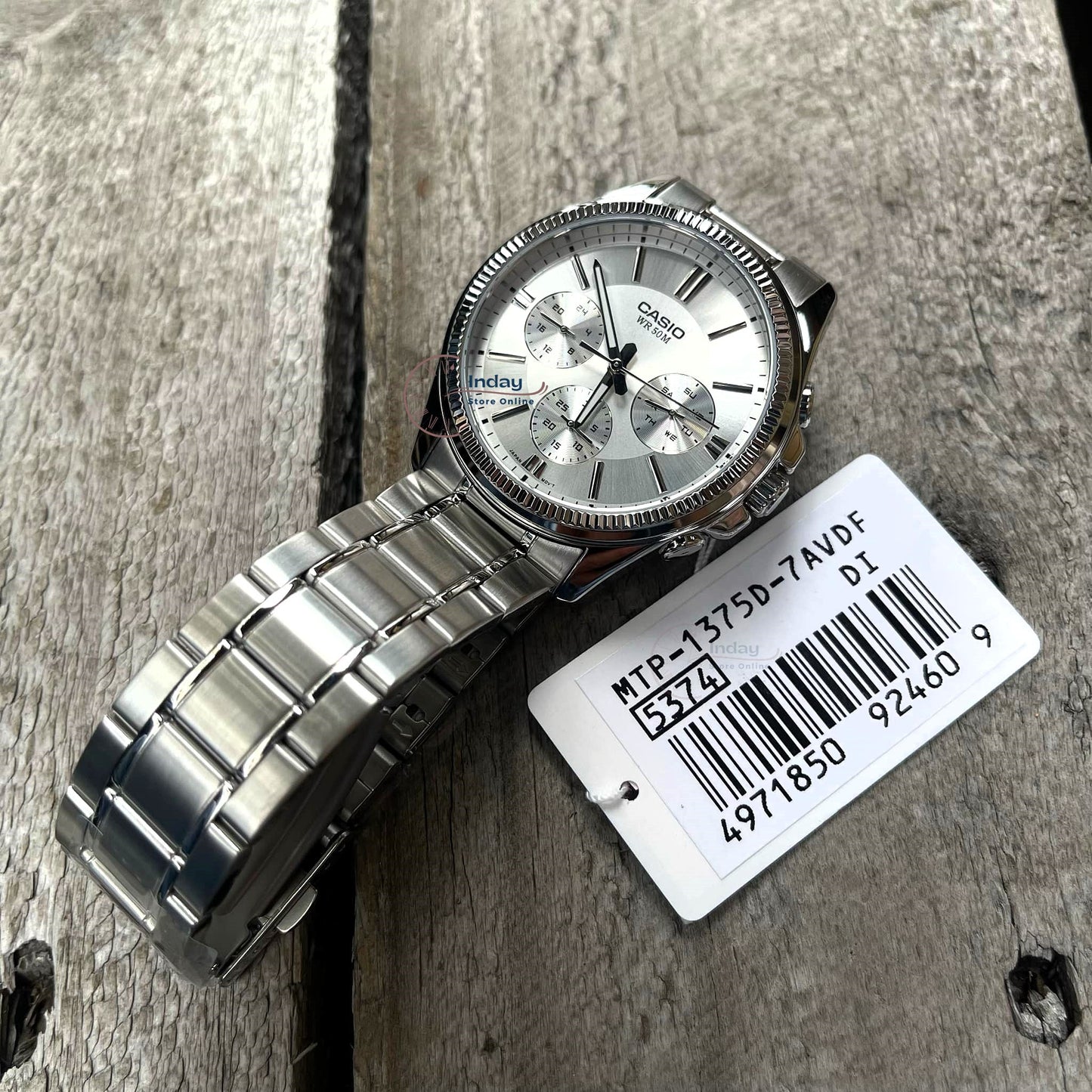 Casio Men's Watch MTP-1375D-7A Mineral Glass Stainless Steel Band One-touch 3-fold Clasp