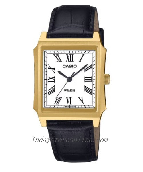 Casio Standard Men's Watch MTP-B190GL-7B Mineral Glass Classic Design Genuine Leather Band