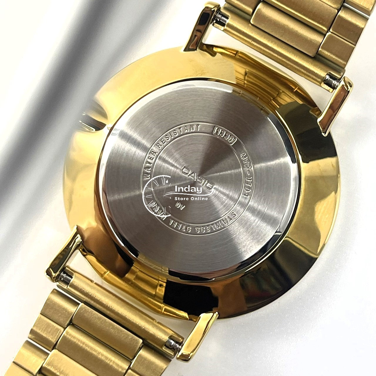 Casio Standard Men's Watch MTP-VT01G-1B Analog Stainless Steel Band Triple-fold Clasp Mineral Glass