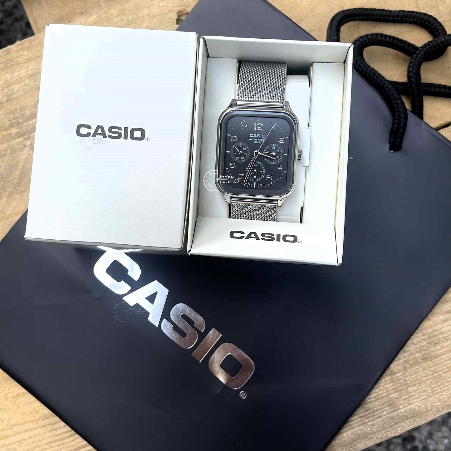 Casio Standard Unisex Watch MTP-M306M-8A Mineral Glass Adjustable Stainless Steel Mesh Band