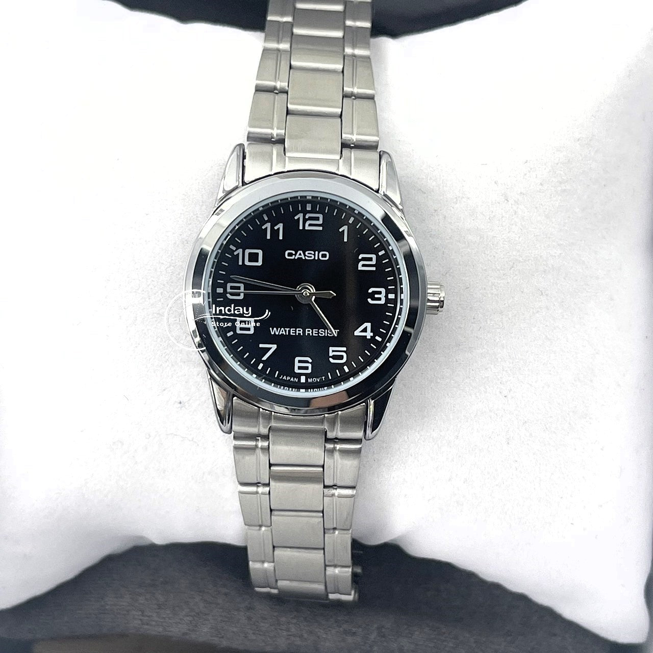 Casio Standard Women's Watch LTP-V001D-1B Silver Plated Stainless Steel Strap