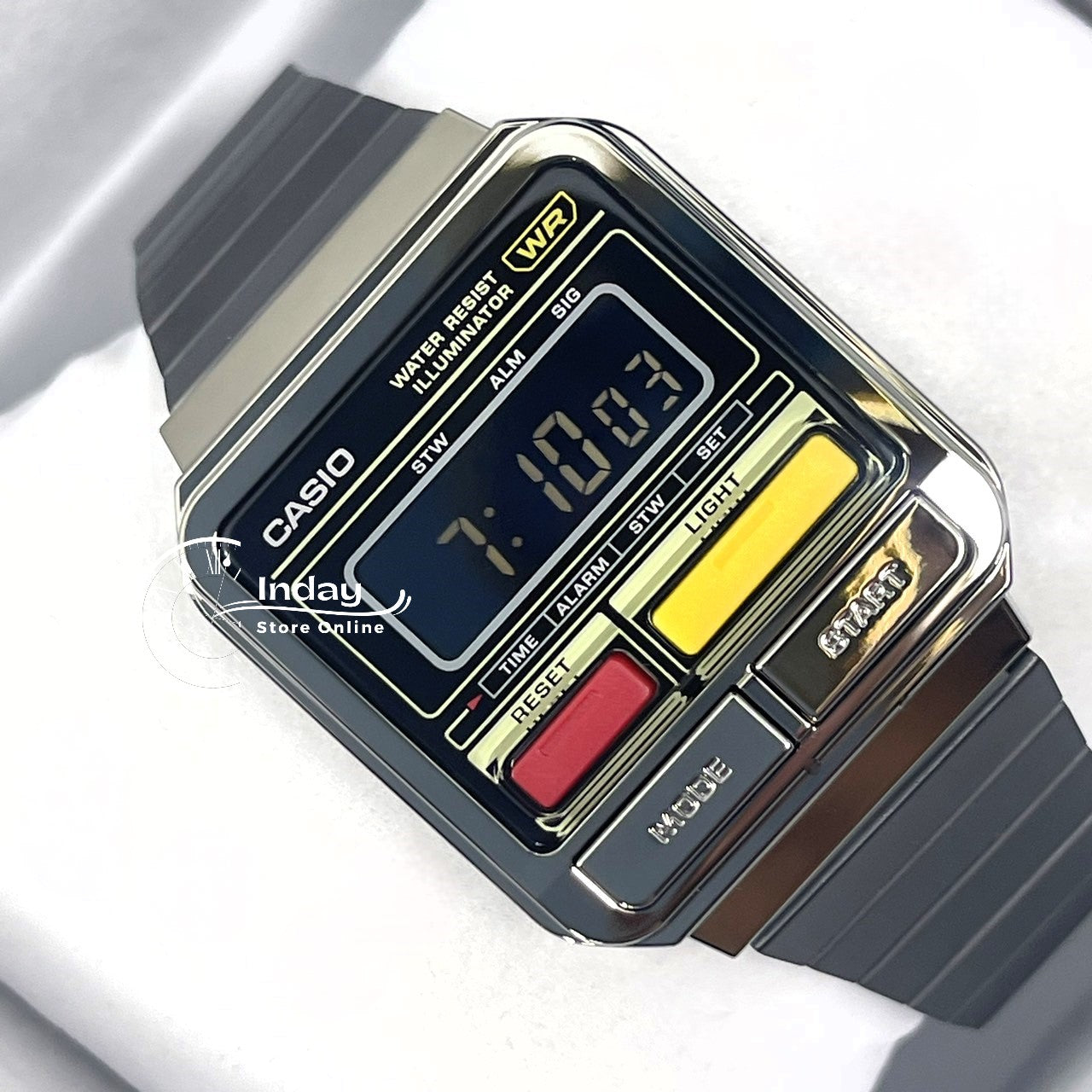 Casio Vintage Women's Watch A120WEGG-1B Resin Glass Stainless Steel Band Adjustable Clasp