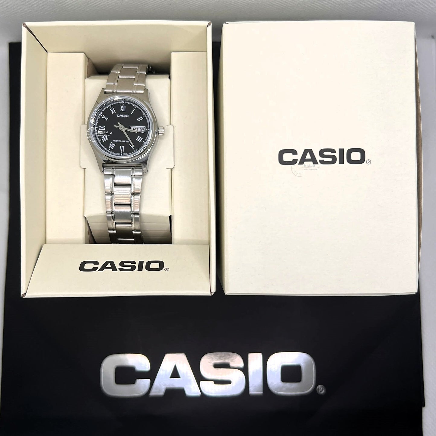 Casio Standard Women's Watch LTP-V006D-1B Mineral Glass Stainless Steel Band Battery Life: 3 Years