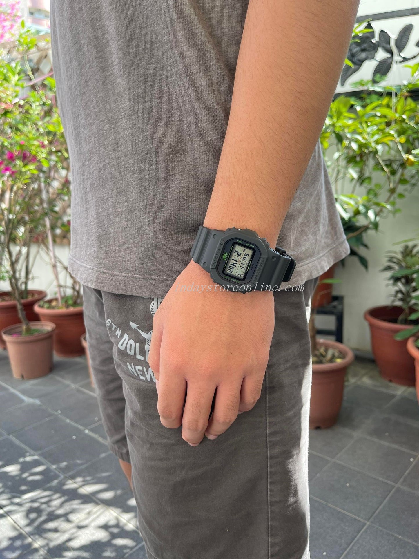 Casio G-Shock Men's Watch DW-5600MNT-1 Digital 5600 Series Muic Night Tokyo Dark Gray Color Shock Resistant Mineral Glass