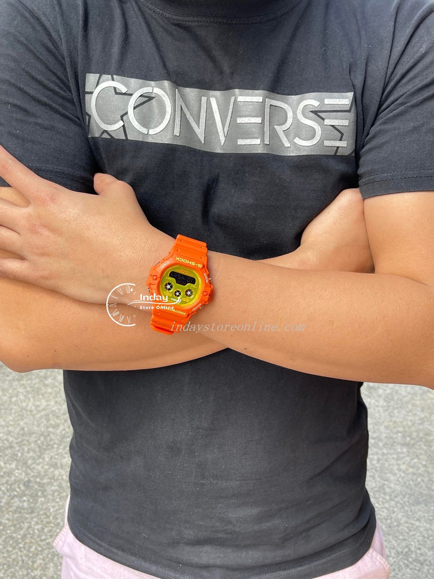 Casio G-Shock Men's Watch DW-5900TS-4 Digital 5900 Series Sporty Design Orange Color Shock Resistant