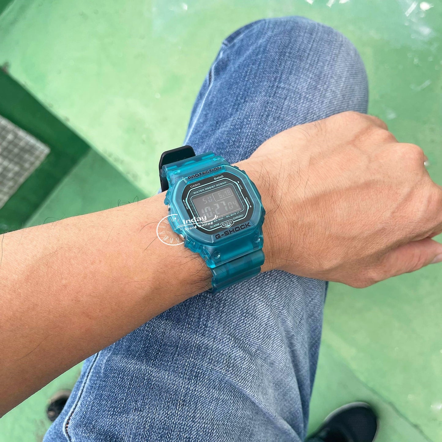 Casio G-Shock Men's Watch DW-B5600G-2 Digital 5600 Series Transparent Color Mobile link (Wireless linking using Bluetooth®)