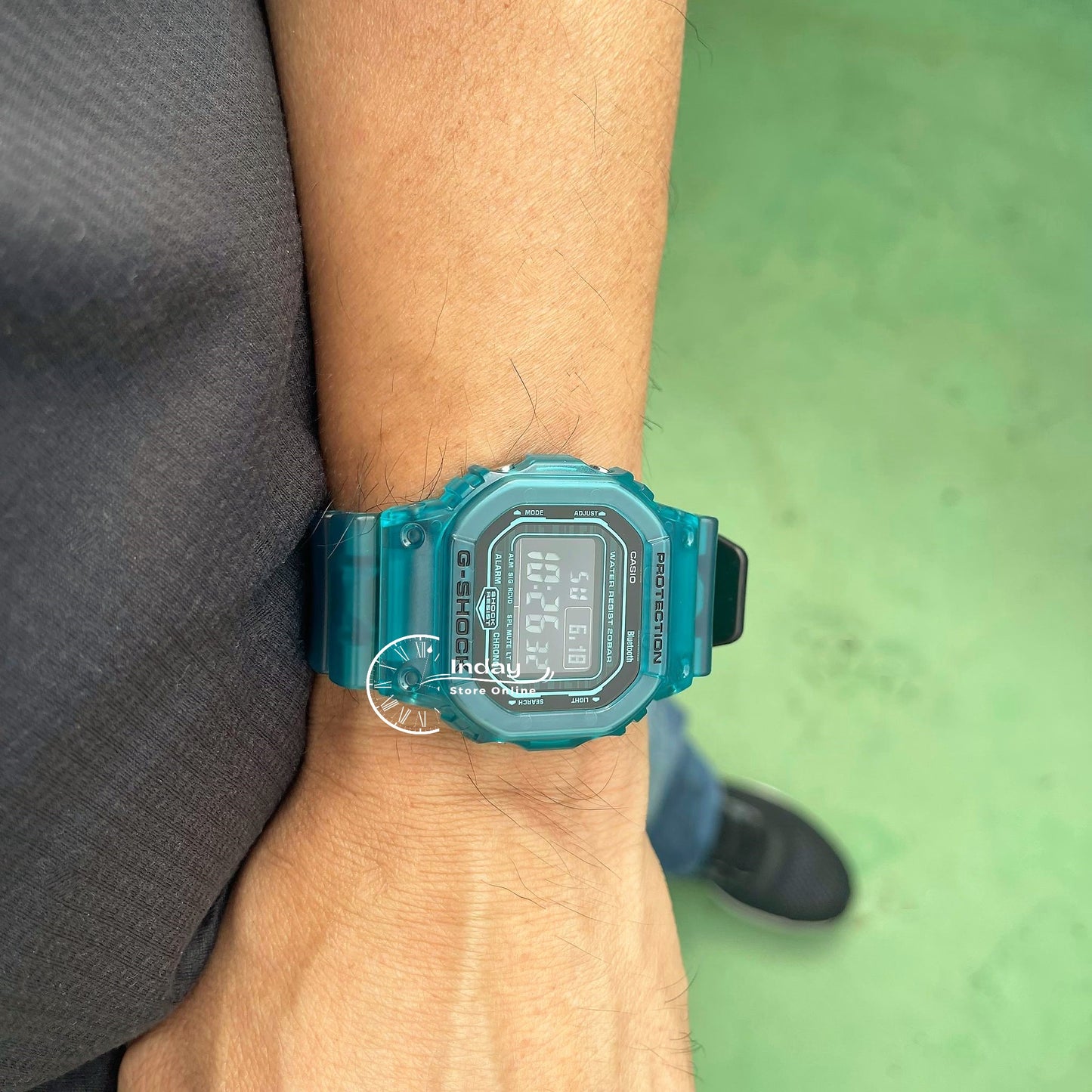 Casio G-Shock Men's Watch DW-B5600G-2 Digital 5600 Series Transparent Color Mobile link (Wireless linking using Bluetooth®)