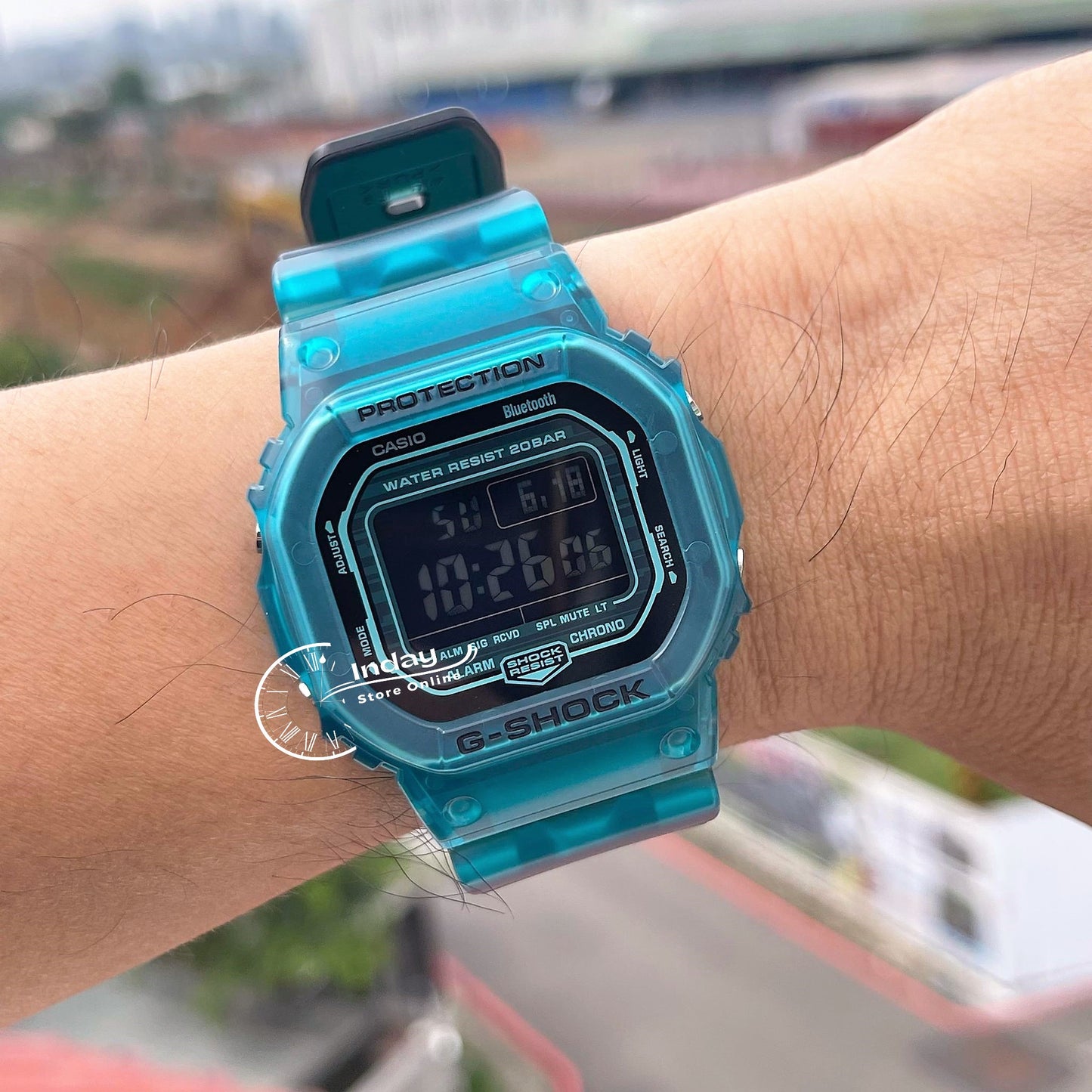 Casio G-Shock Men's Watch DW-B5600G-2 Digital 5600 Series Transparent Color Mobile link (Wireless linking using Bluetooth®)