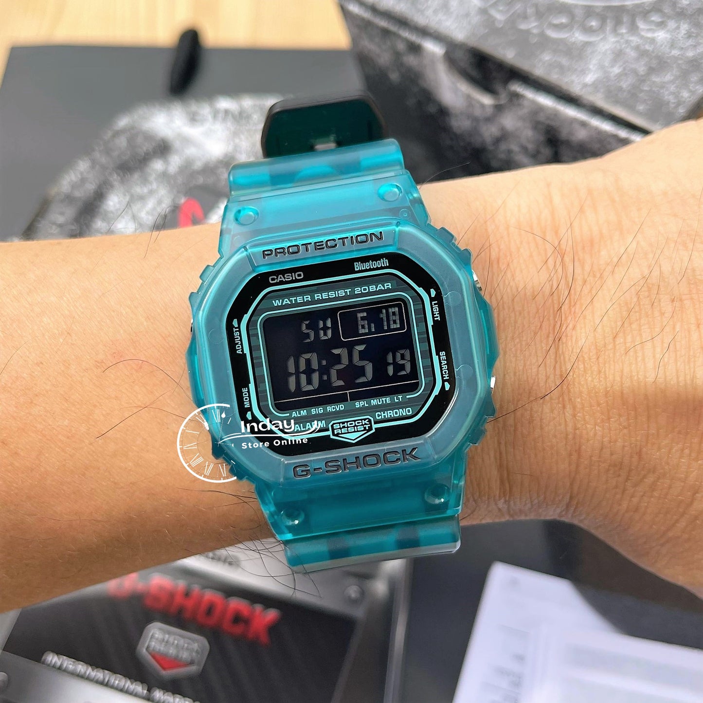 Casio G-Shock Men's Watch DW-B5600G-2 Digital 5600 Series Transparent Color Mobile link (Wireless linking using Bluetooth®)