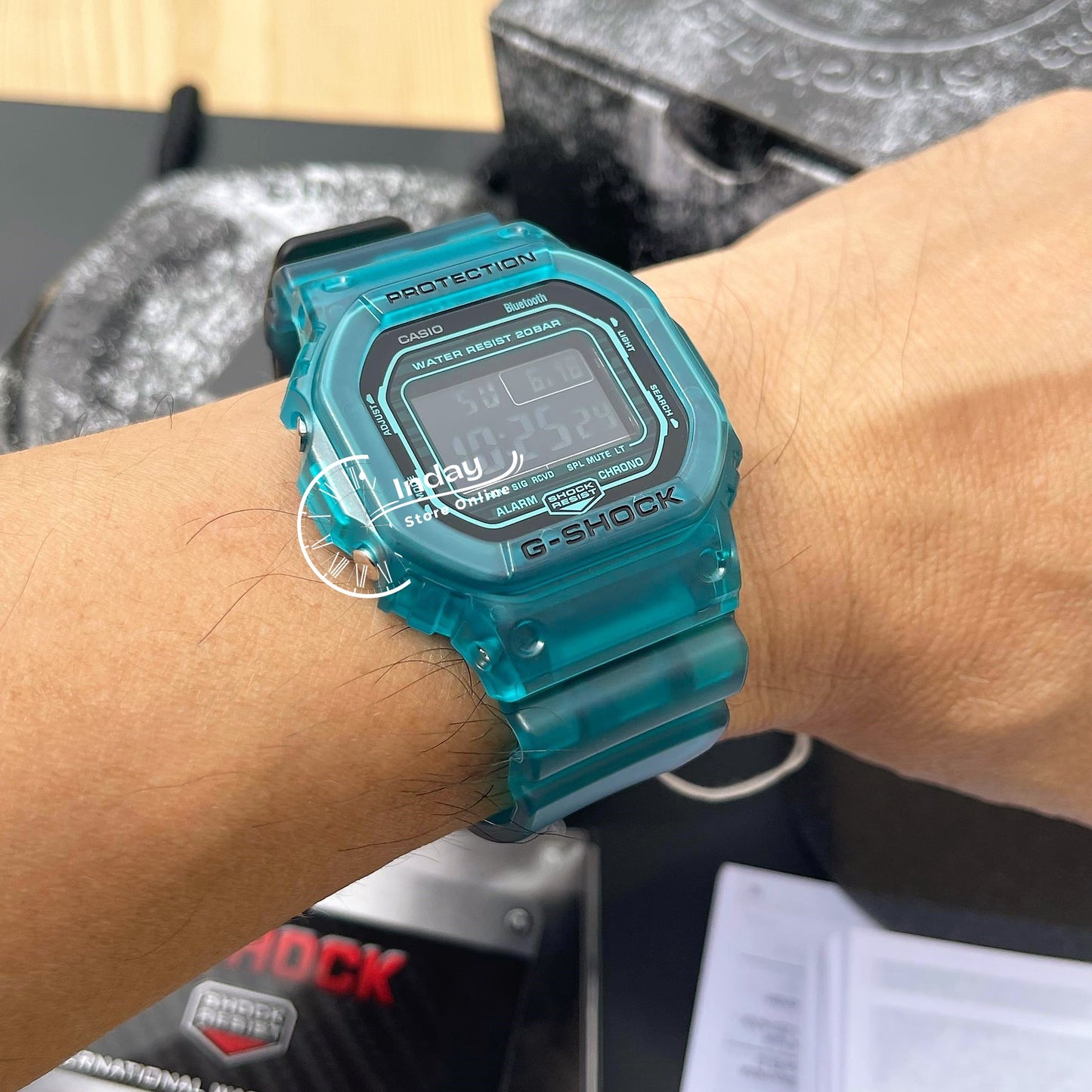 Casio G-Shock Men's Watch DW-B5600G-2 Digital 5600 Series Transparent Color Mobile link (Wireless linking using Bluetooth®)