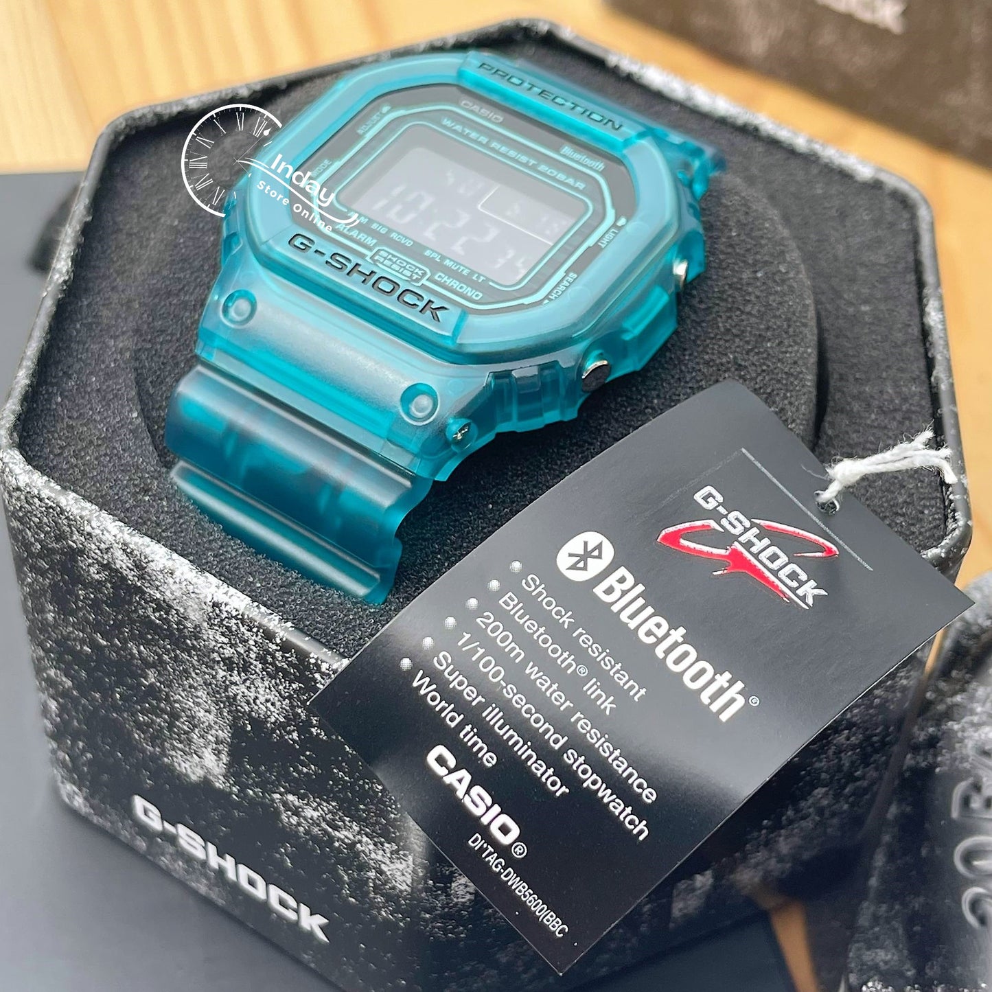 Casio G-Shock Men's Watch DW-B5600G-2 Digital 5600 Series Transparent Color Mobile link (Wireless linking using Bluetooth®)