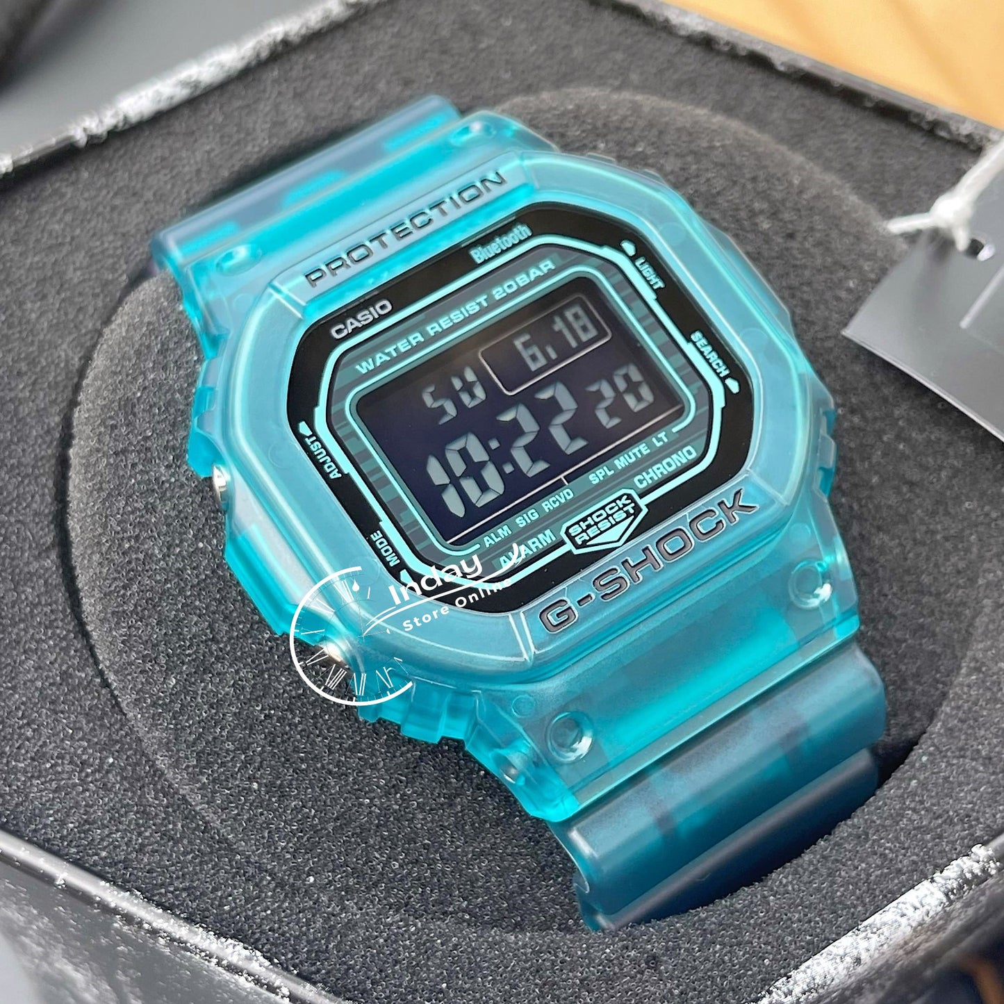 Casio G-Shock Men's Watch DW-B5600G-2 Digital 5600 Series Transparent Color Mobile link (Wireless linking using Bluetooth®)