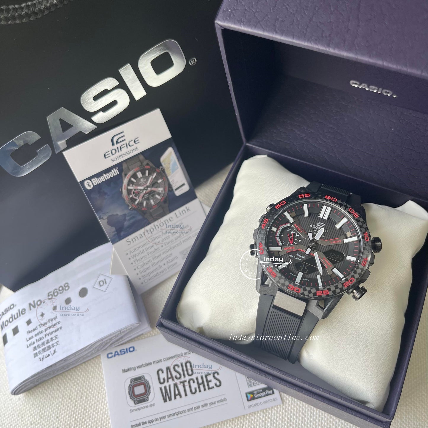 Casio Edifice Men's Watch ECB-2000PB-1A Edifice Sospensione Tough Solar Mobile link Bluetooth
