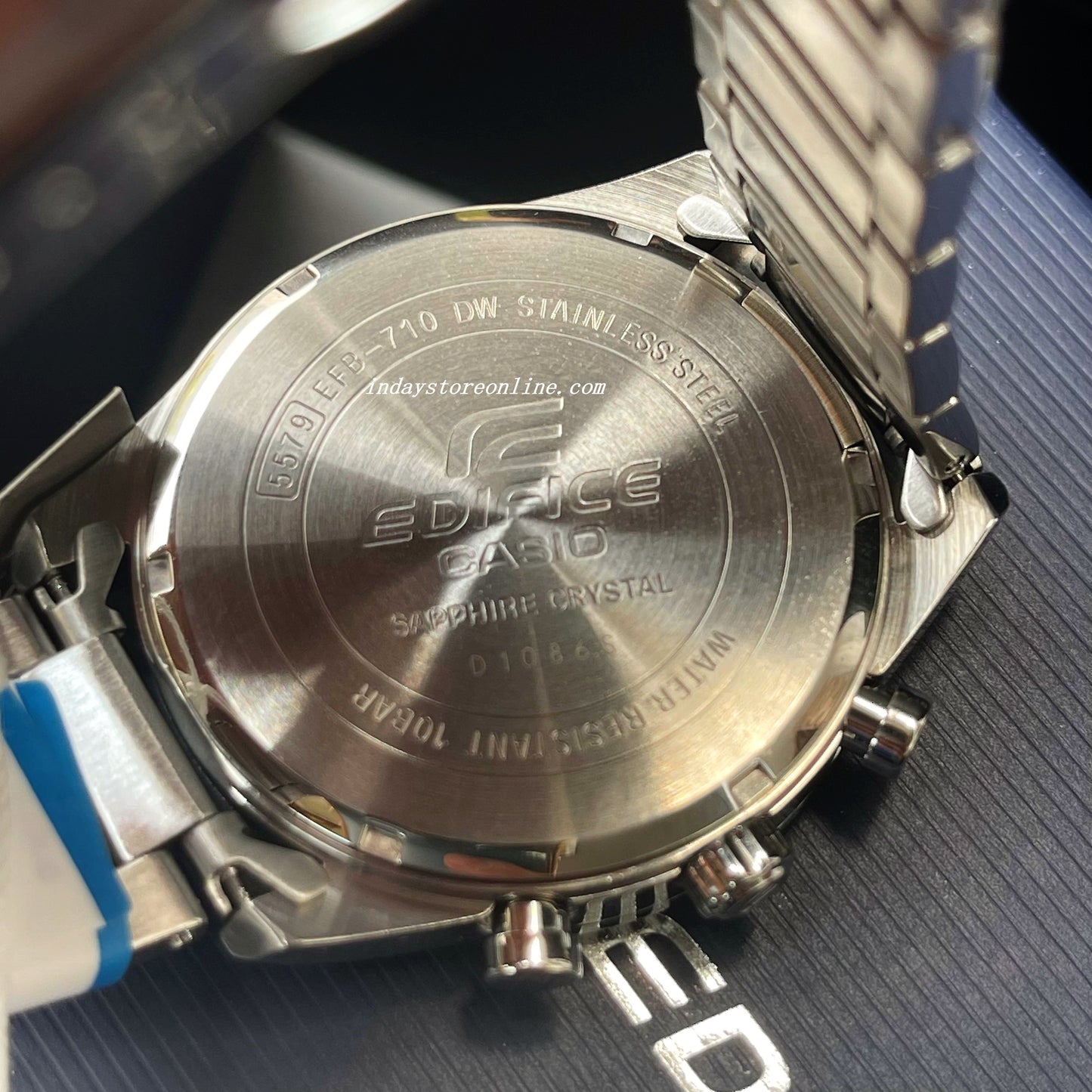 Casio Edifice Men's Watch EFB-710D-2A Standard Chronograph Stainless Steel Band Sapphire Crystal