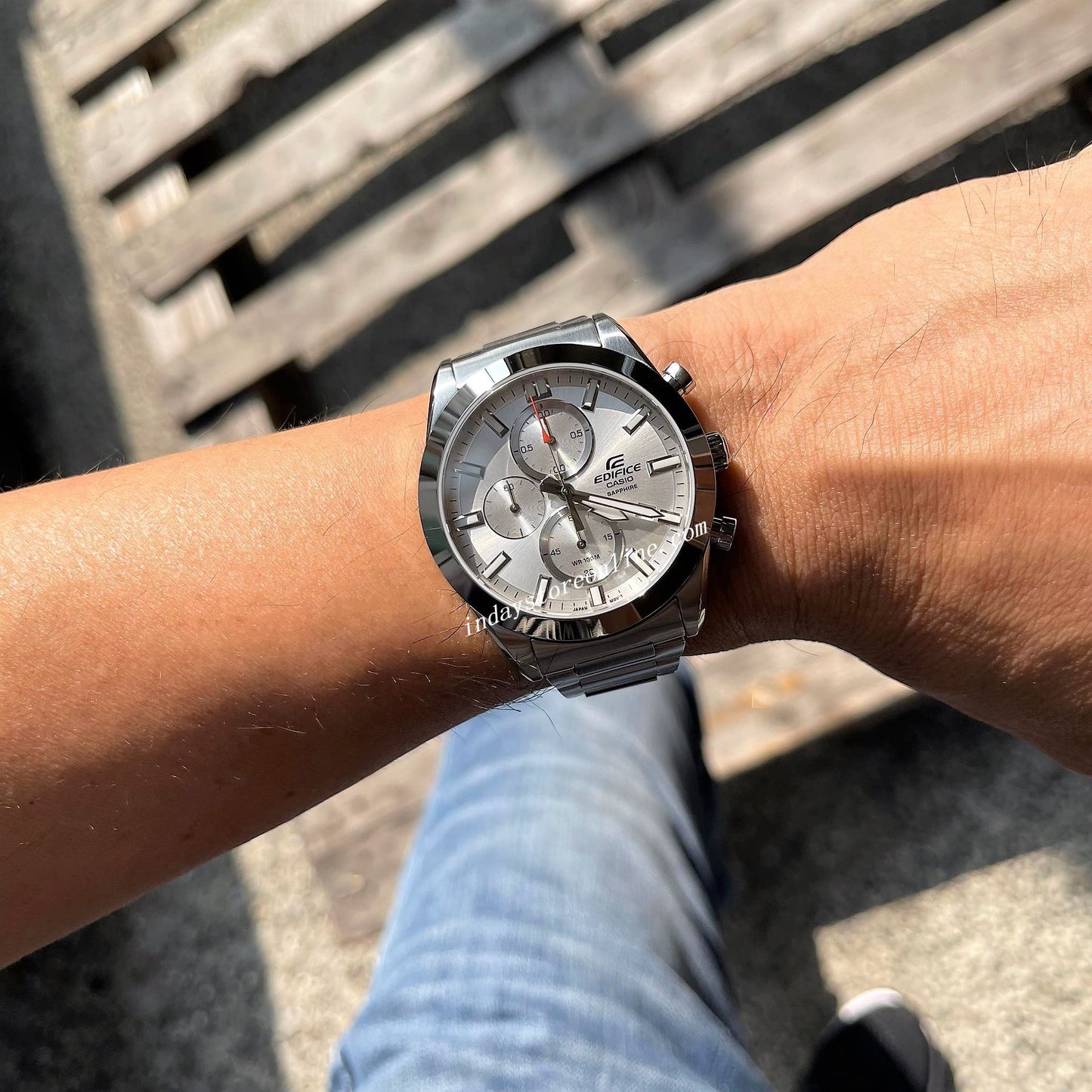 Casio Edifice Men's Watch EFB-710D-7A Standard Chronograph Stainless Steel Band Sapphire Crystal