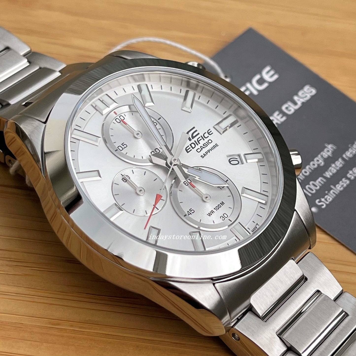 Casio Edifice Men's Watch EFB-710D-7A Standard Chronograph Stainless Steel Band Sapphire Crystal