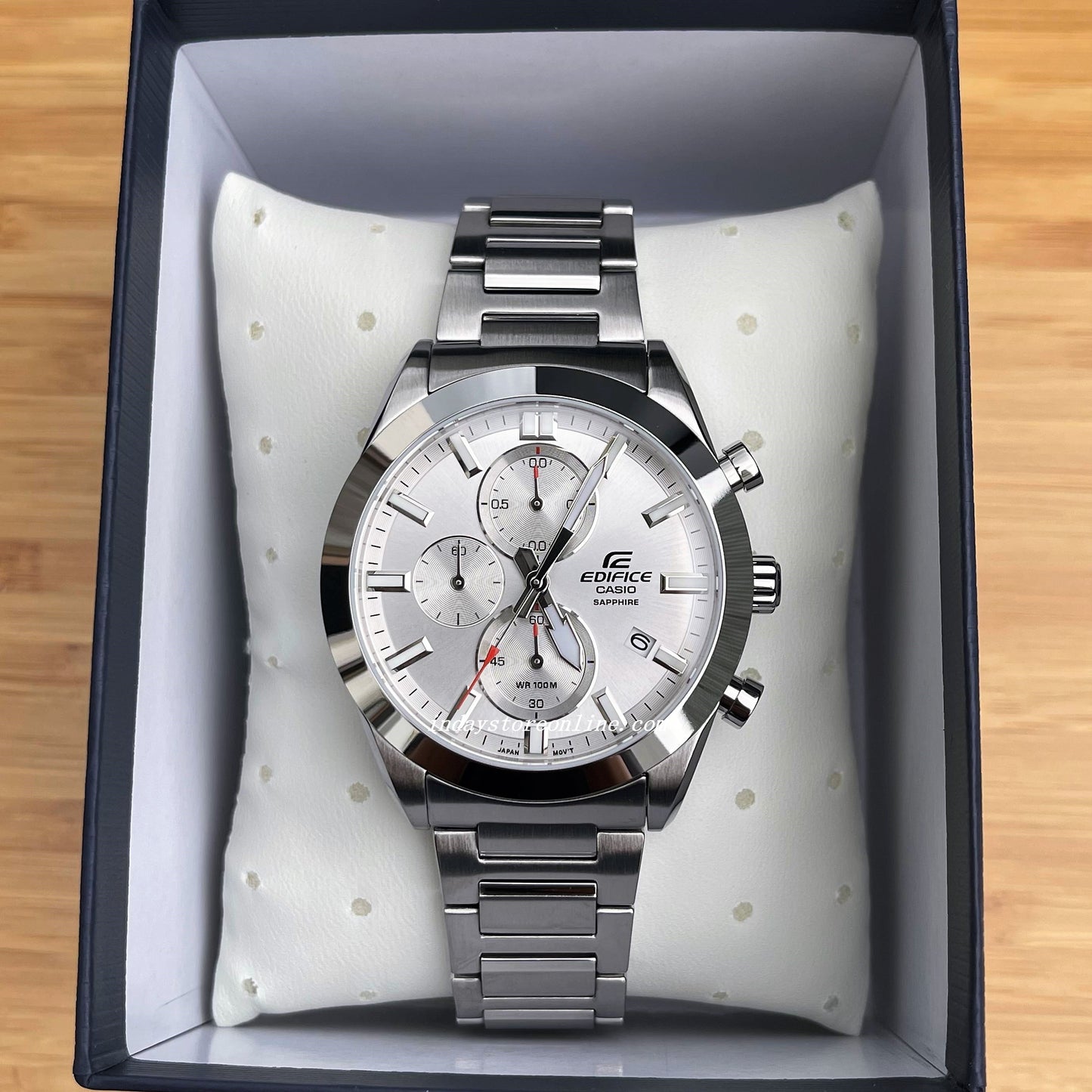 Casio Edifice Men's Watch EFB-710D-7A Standard Chronograph Stainless Steel Band Sapphire Crystal