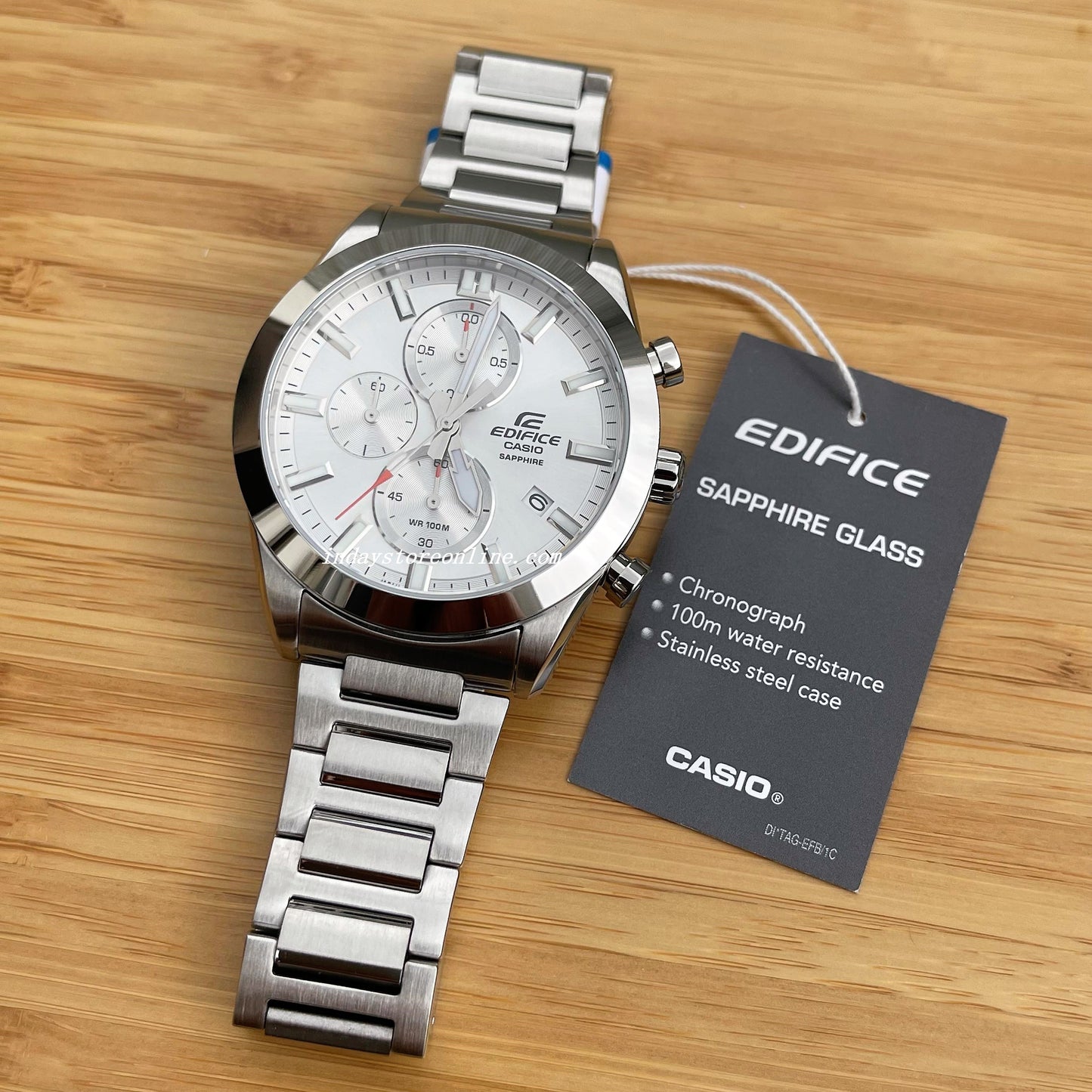 Casio Edifice Men's Watch EFB-710D-7A Standard Chronograph Stainless Steel Band Sapphire Crystal