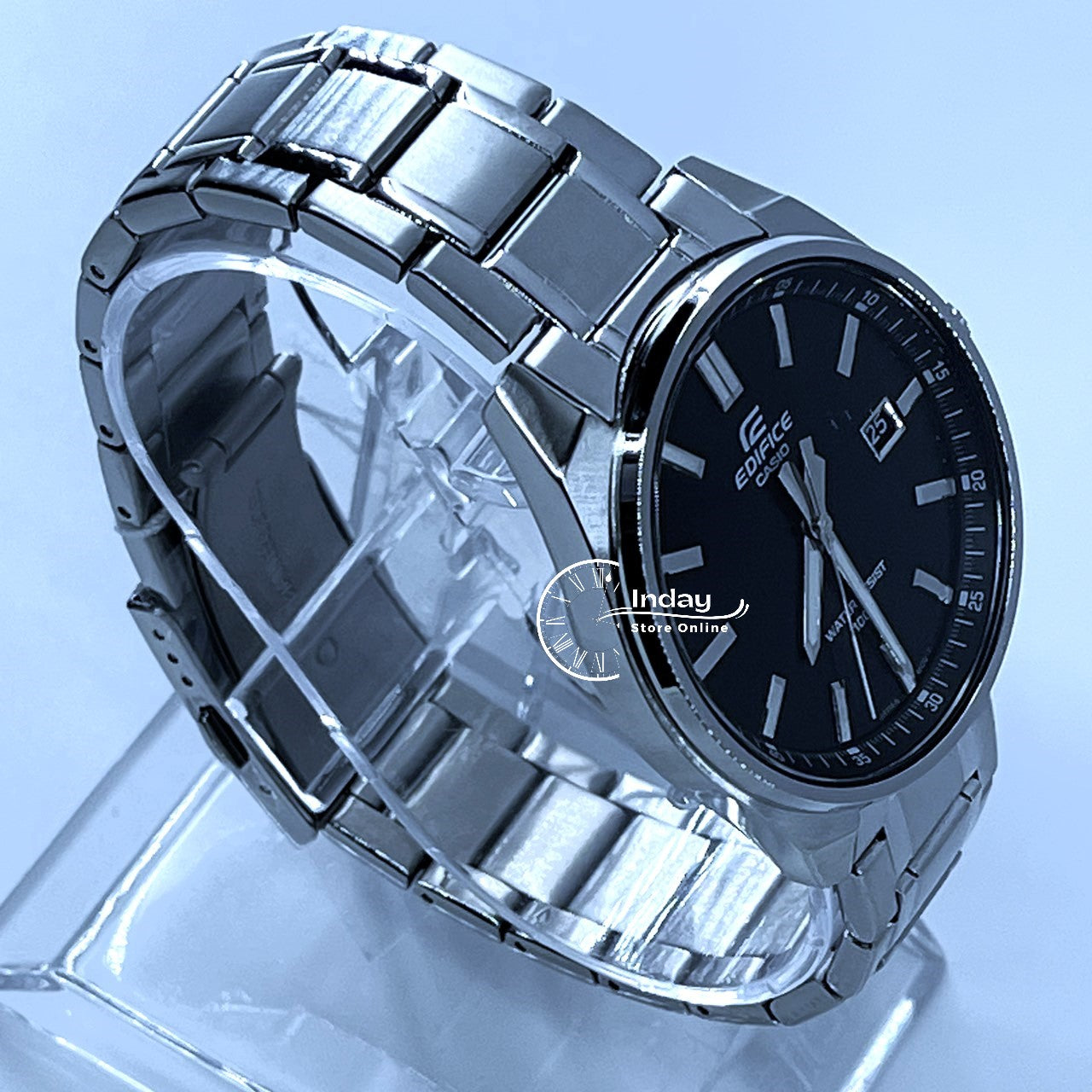 Casio Edifice Men's Watch EFV-150D-1A 3-Hand Analog Stainless Steel Band Mineral Glass