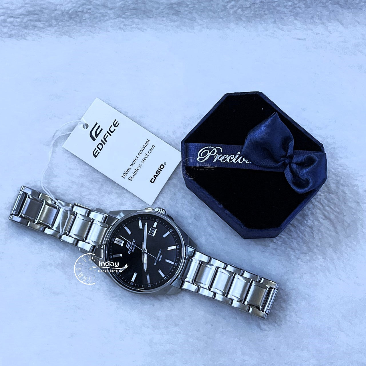 Casio Edifice Men's Watch EFV-150D-1A 3-Hand Analog Stainless Steel Band Mineral Glass