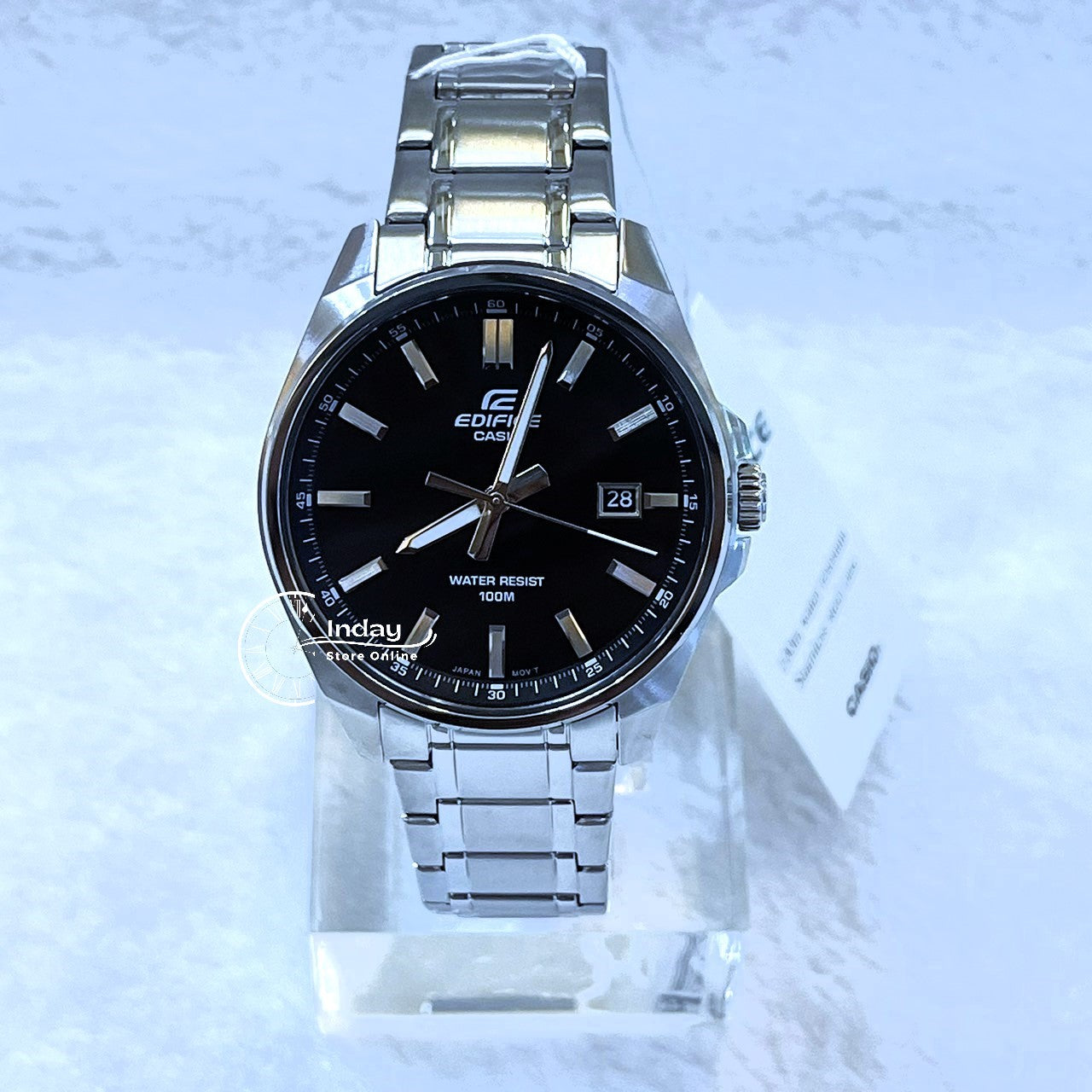 Casio Edifice Men's Watch EFV-150D-1A 3-Hand Analog Stainless Steel Band Mineral Glass