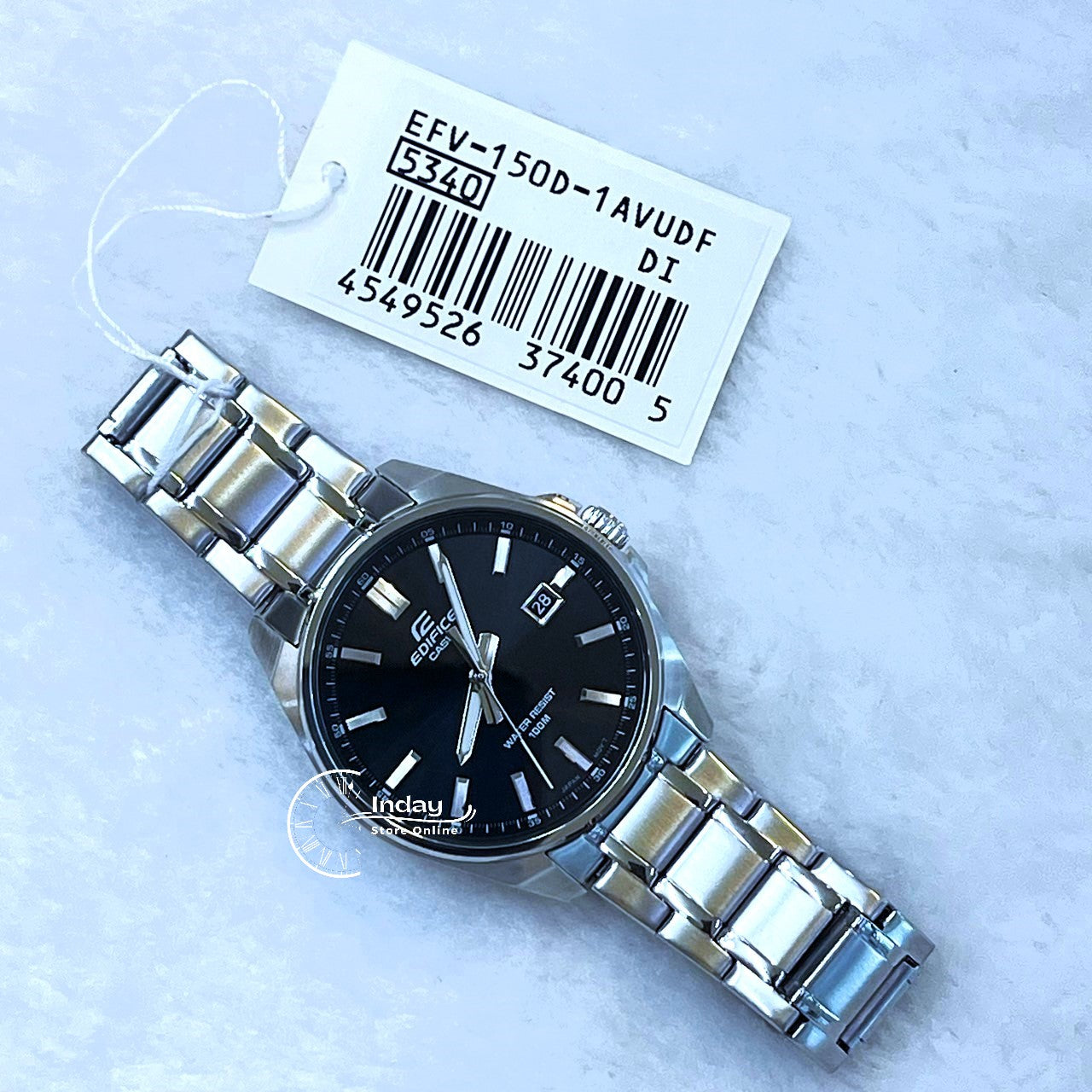 Casio Edifice Men's Watch EFV-150D-1A 3-Hand Analog Stainless Steel Band Mineral Glass