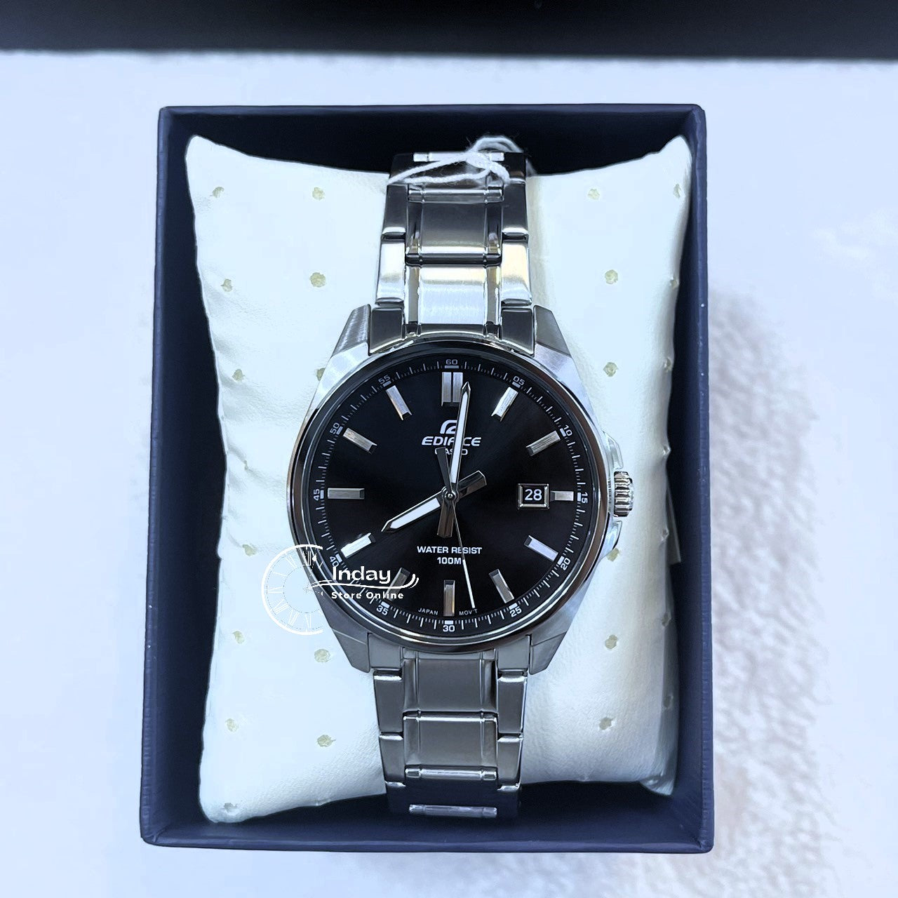 Casio Edifice Men's Watch EFV-150D-1A 3-Hand Analog Stainless Steel Band Mineral Glass