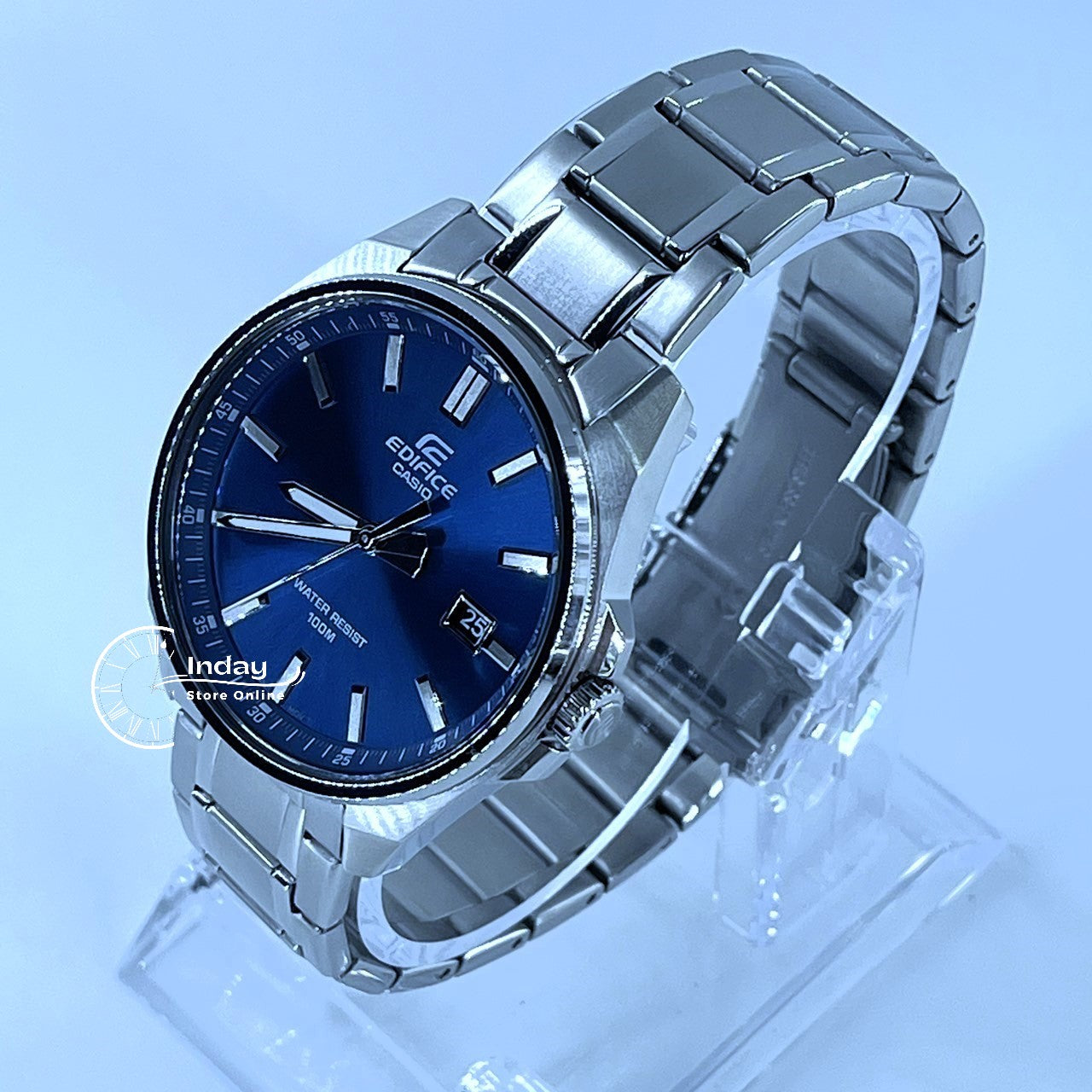 Casio Edifice Men's Watch EFV-150D-2A Analog Stainless Steel Band Mineral Glass