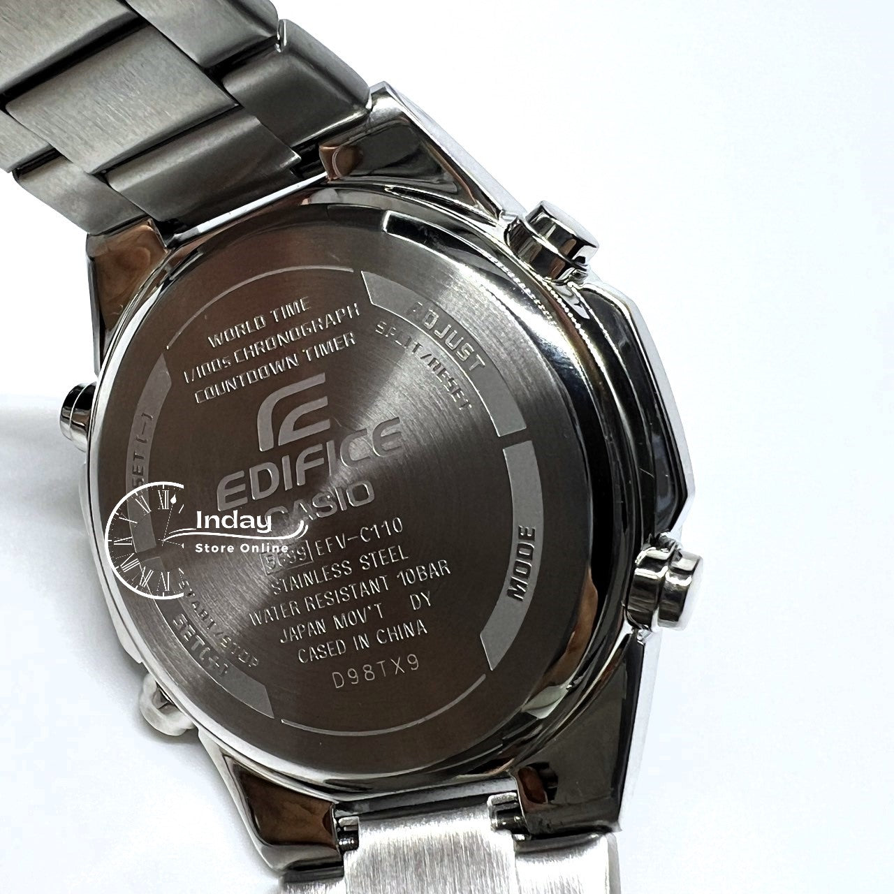 Casio Edifice Men's Watch EFV-C110D-5A Analog-Digital Stainless Steel Band Mineral Glass 10 years Battery Life