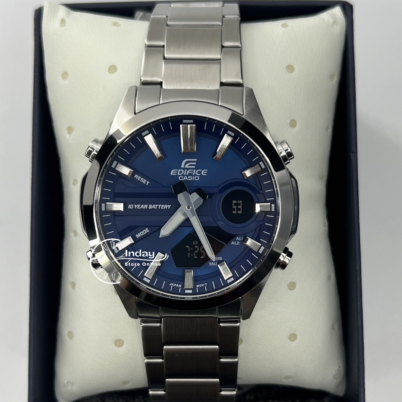 Casio Edifice Men's Watch EFV-C120D-2A Mineral Glass Stainless Steel Band Battery Life 10-Years