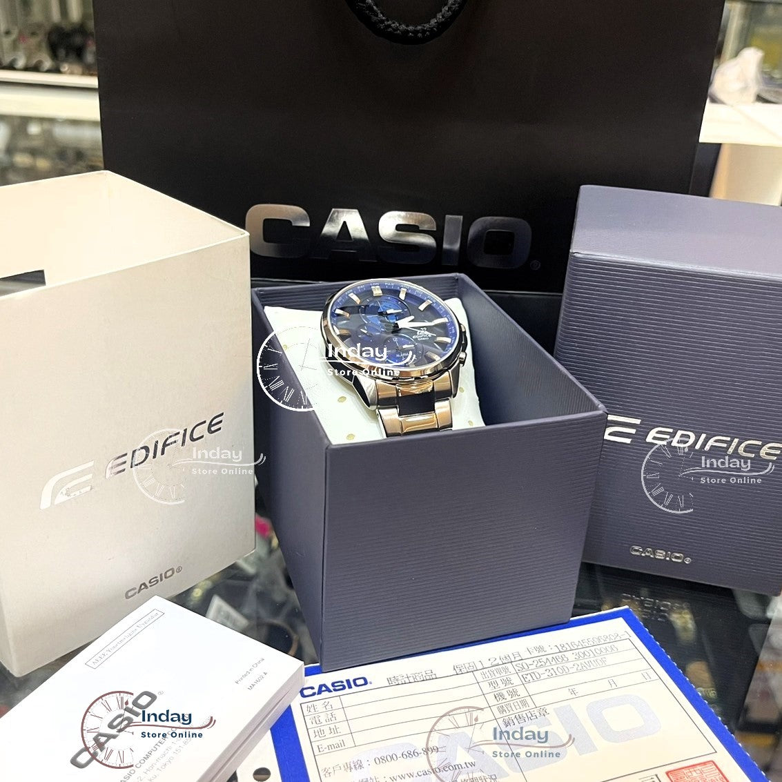 Casio Edifice Men's Watch ETD-310D-2A Stainless Steel Band Mineral Glass